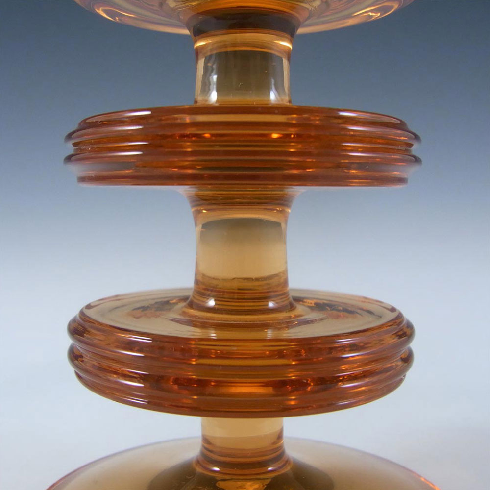(image for) LABELLED Wedgwood Topaz Glass Sheringham Candlestick RSW13/2 - Click Image to Close