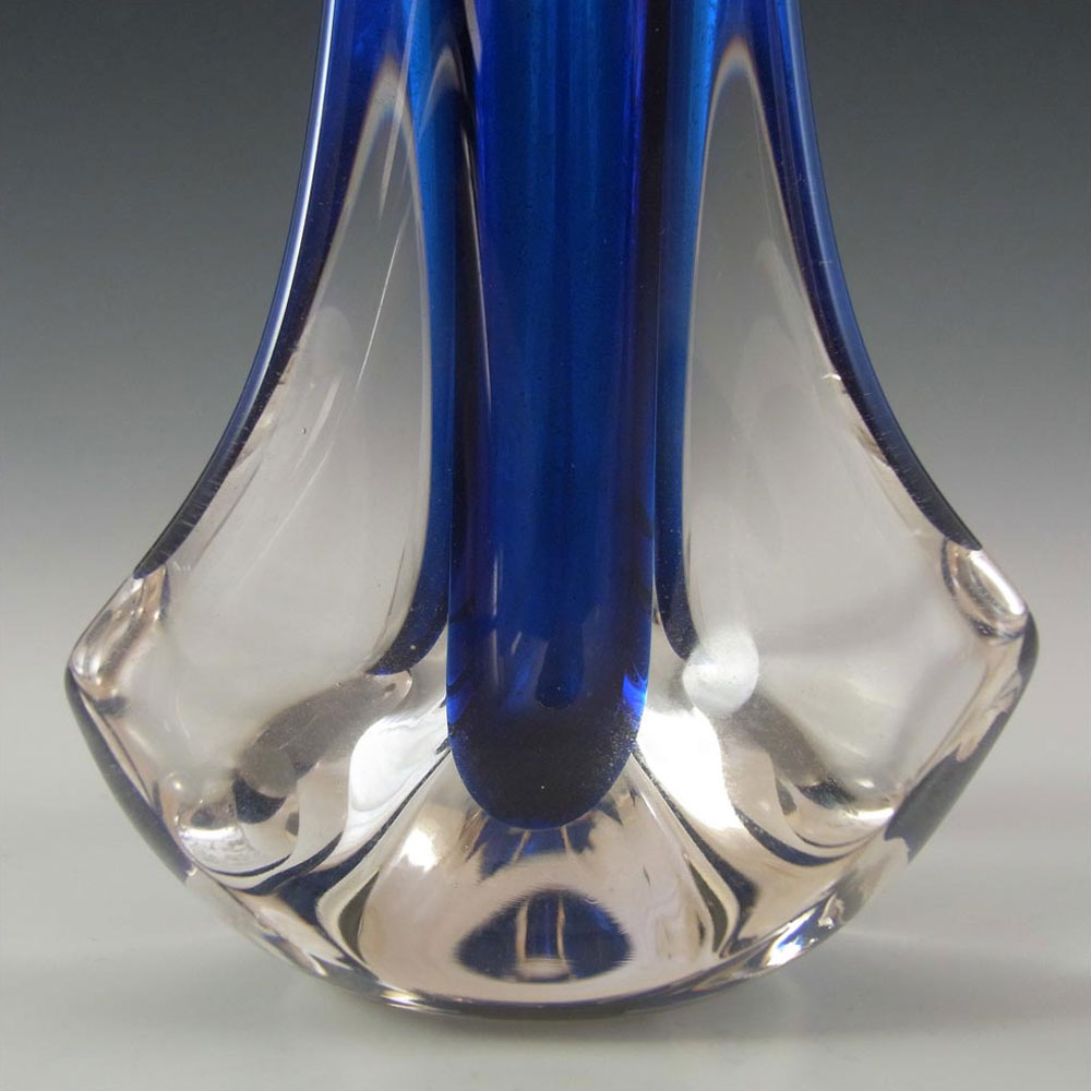 (image for) Whitefriars #9570 Baxter Cased Blue Glass Three Sided Vase - Click Image to Close