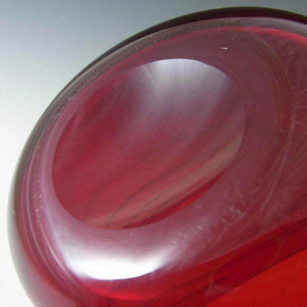(image for) Whitefriars #9030 Powell Ruby Red Glass Ribbon Trail Vase - Click Image to Close