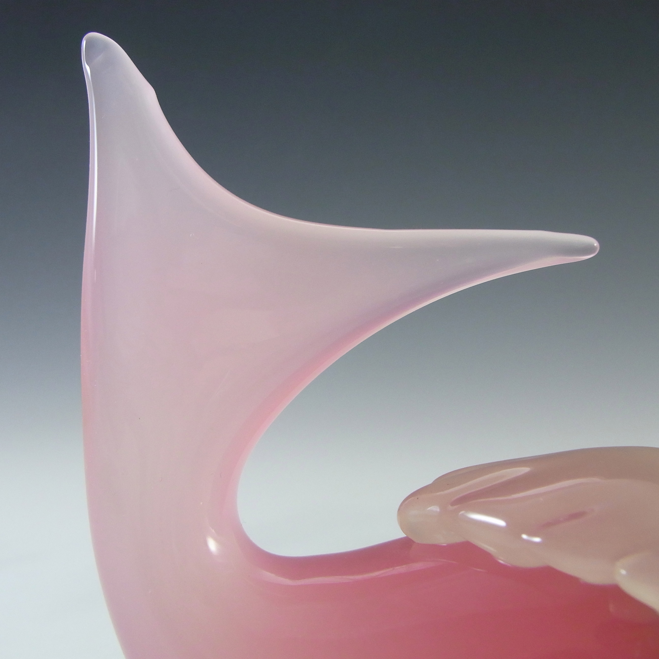 (image for) Archimede Seguso Murano Alabastro Pink Glass Fish Figurine - Click Image to Close