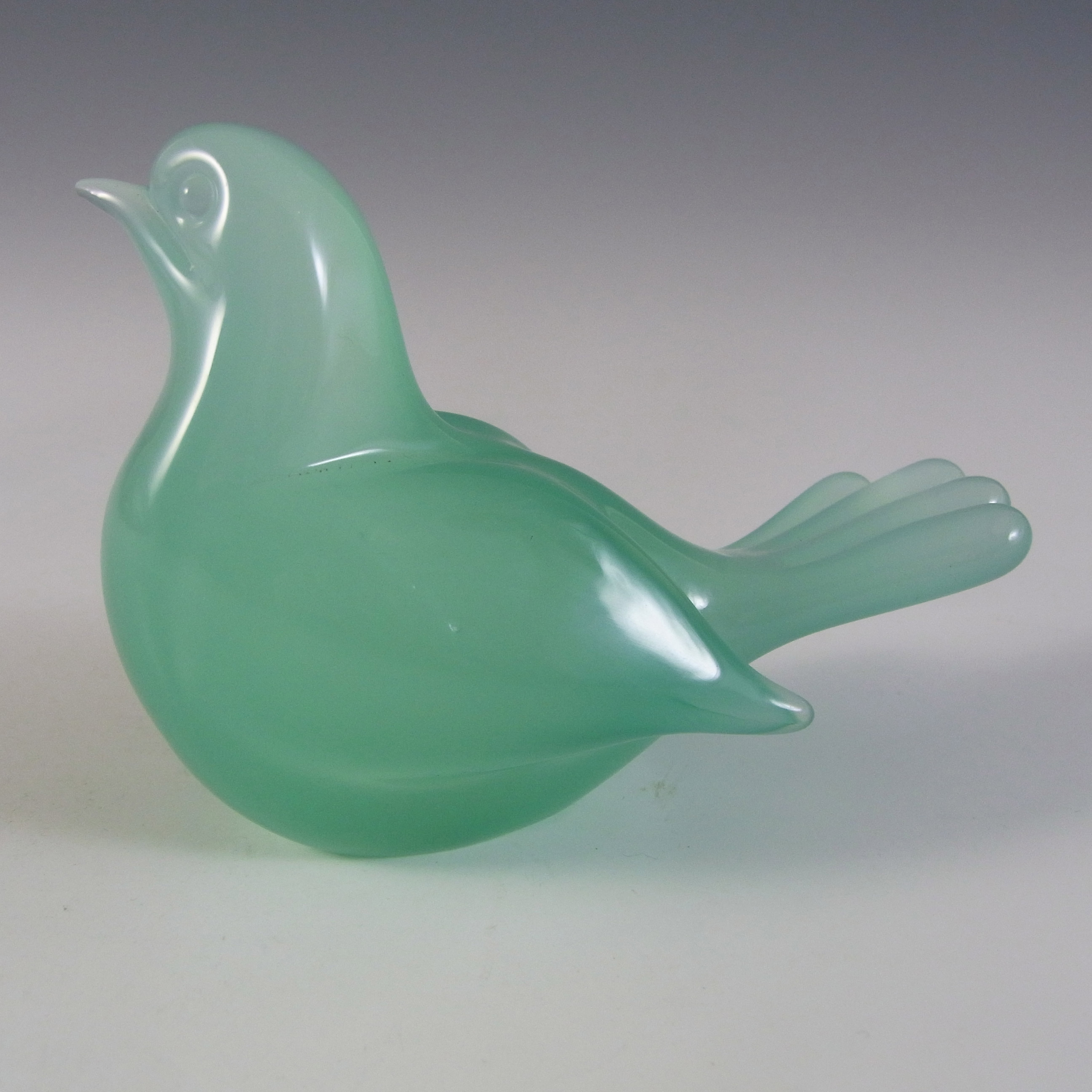 (image for) Archimede Seguso Alabastro Green Glass Bird Figurine - Labelled - Click Image to Close