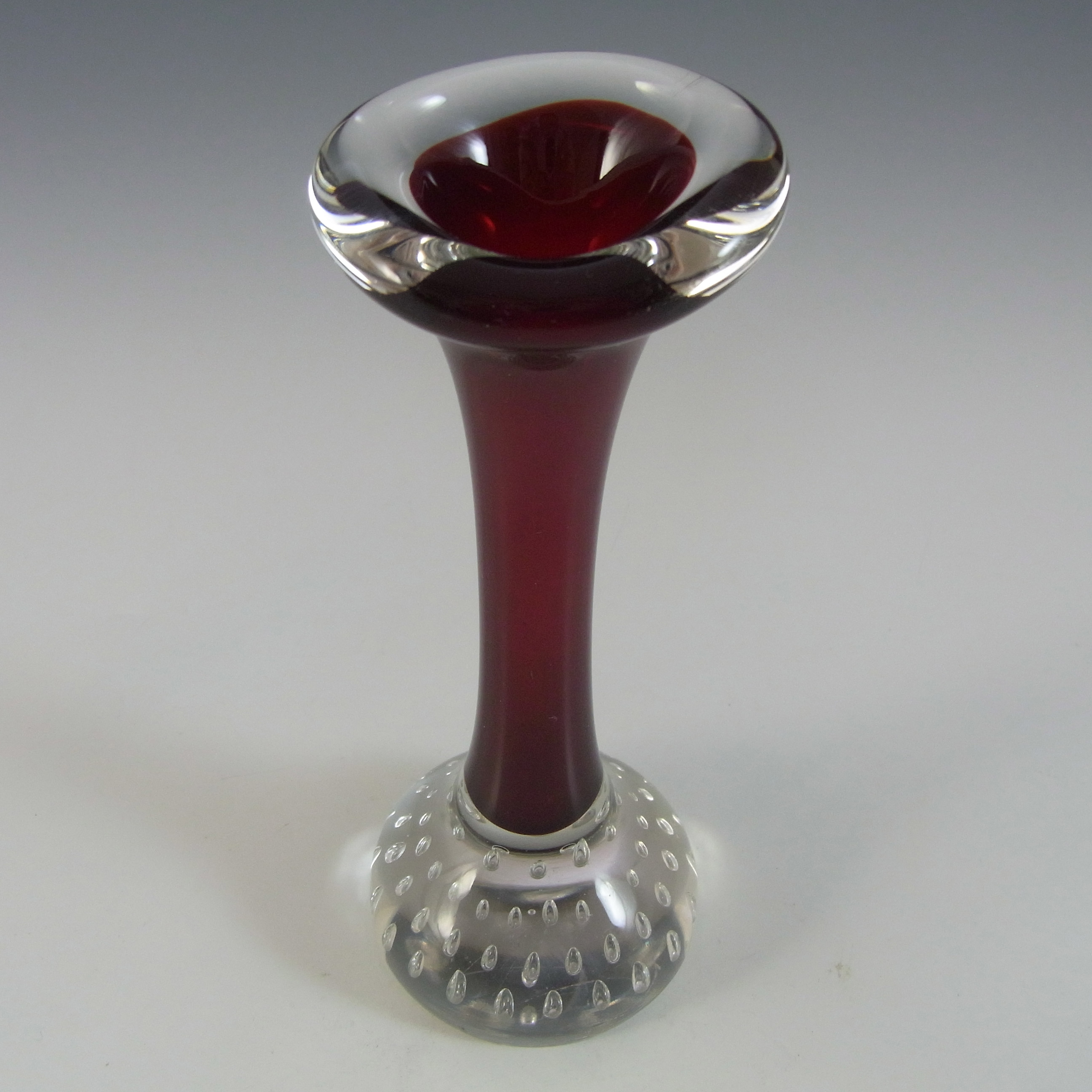 (image for) Aseda Vintage Swedish Red Glass Jack In The Pulpit/Bone Vase - Click Image to Close