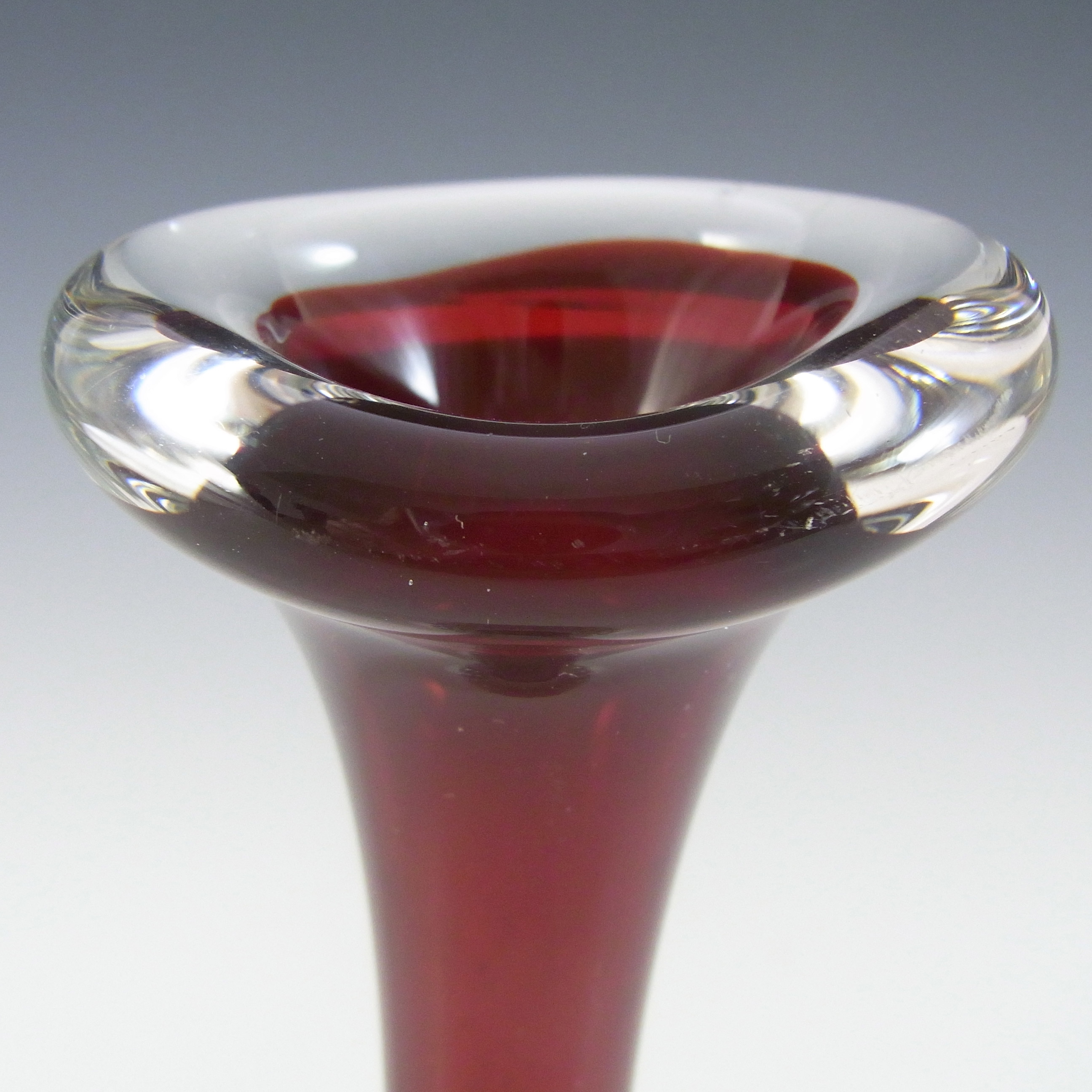 (image for) Aseda Vintage Swedish Red Glass Jack In The Pulpit/Bone Vase - Click Image to Close