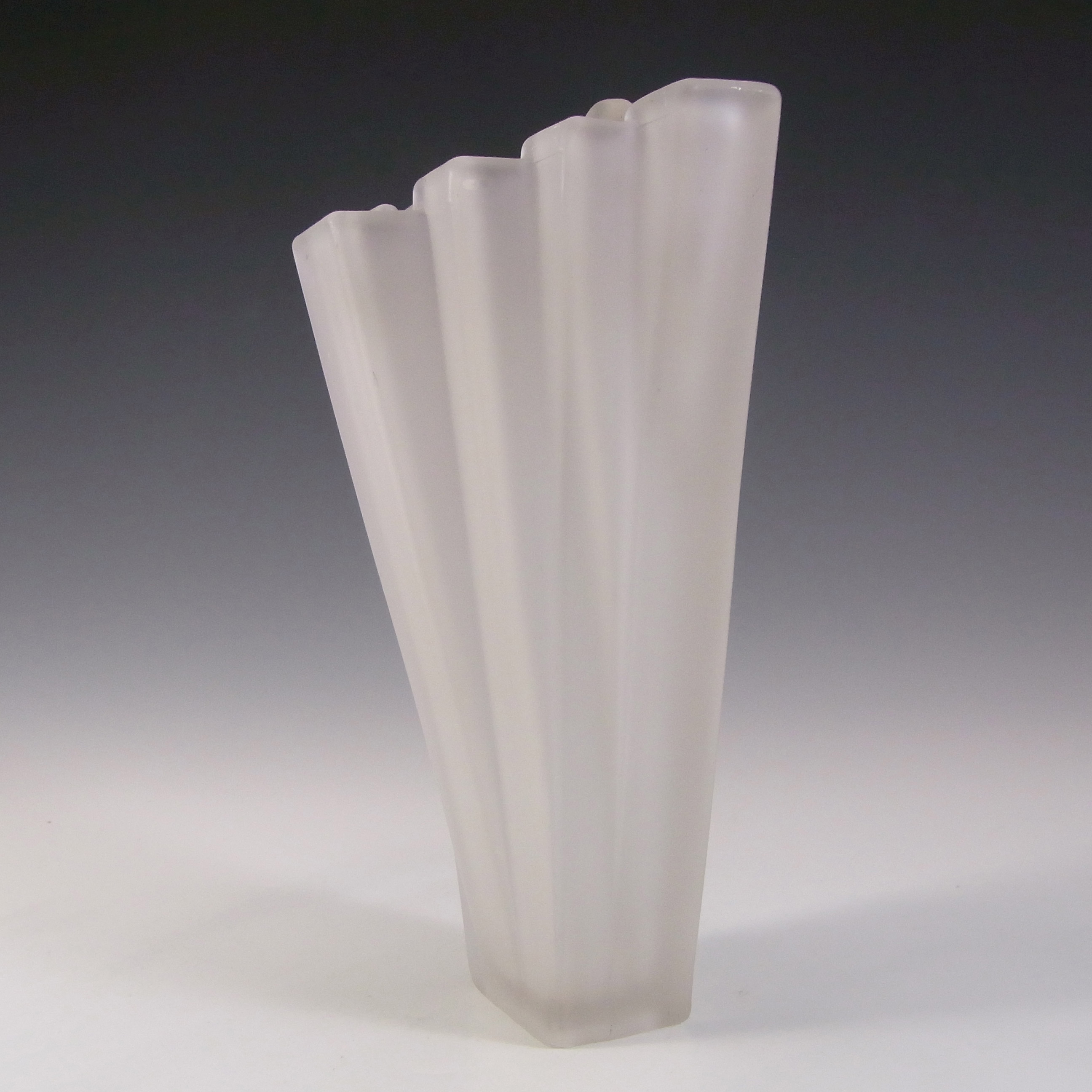 (image for) Bagley #334 Art Deco Frosted Glass Vintage 'Grantham' Wall Vase - Click Image to Close