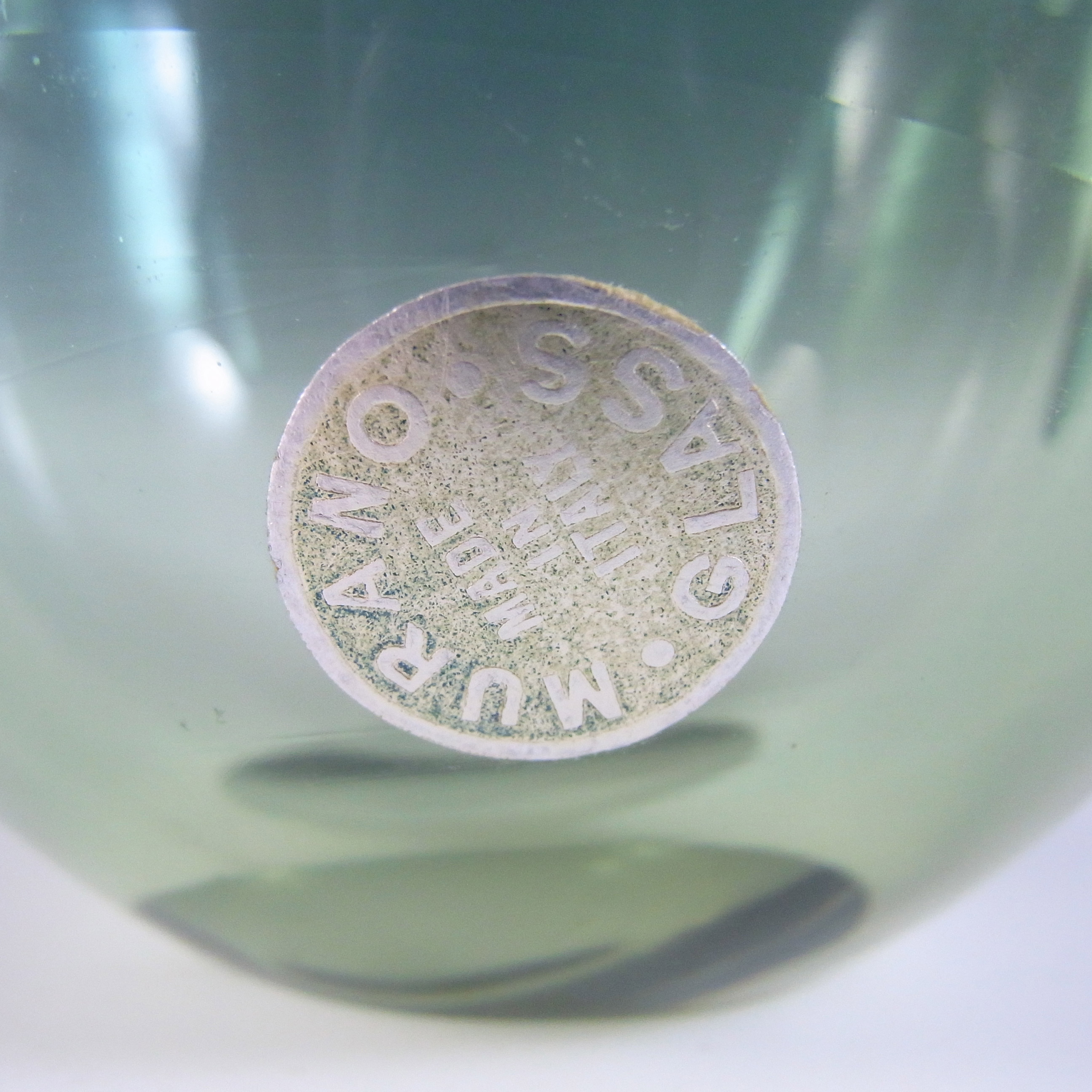 Seguso Dalla Venezia Murano Green Glass Clam Bowl/Vase - Click Image to Close