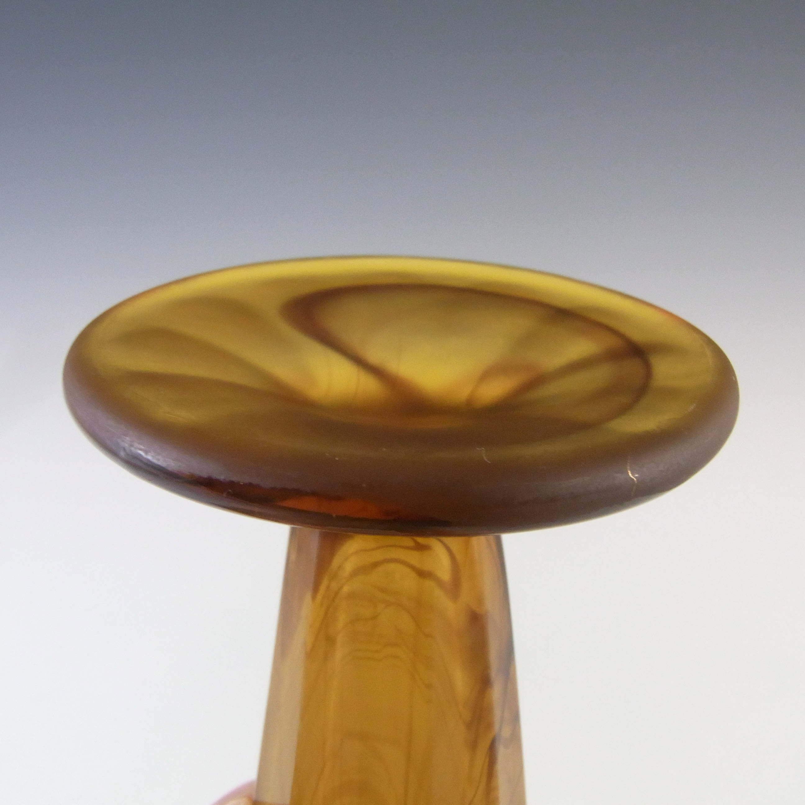 (image for) Davidson #51 Vintage 7.5" Art Deco Amber Cloud Glass Vase - Click Image to Close