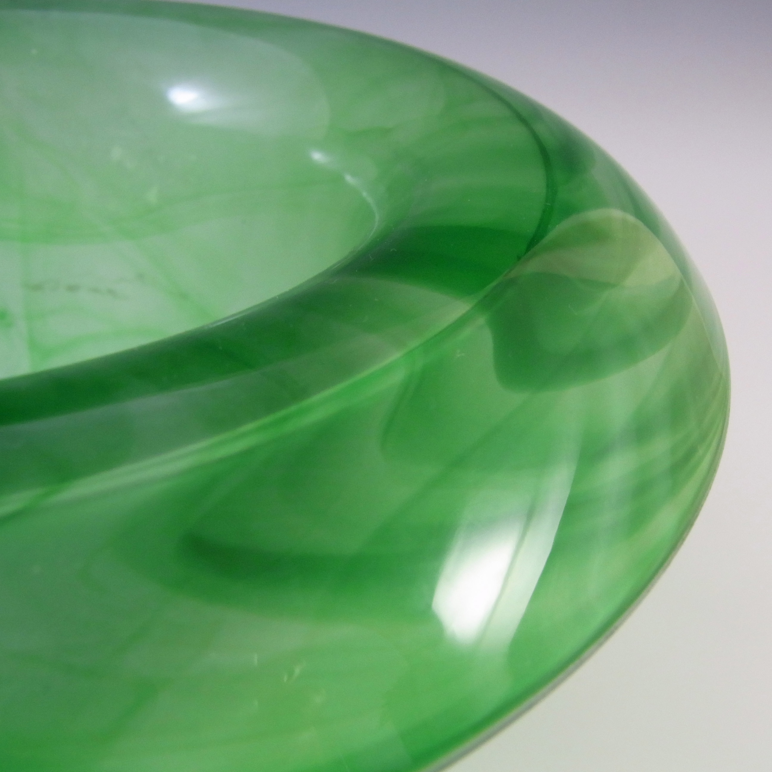 (image for) Davidson #34SD Vintage Art Deco Green Cloud Glass Bowl - Click Image to Close