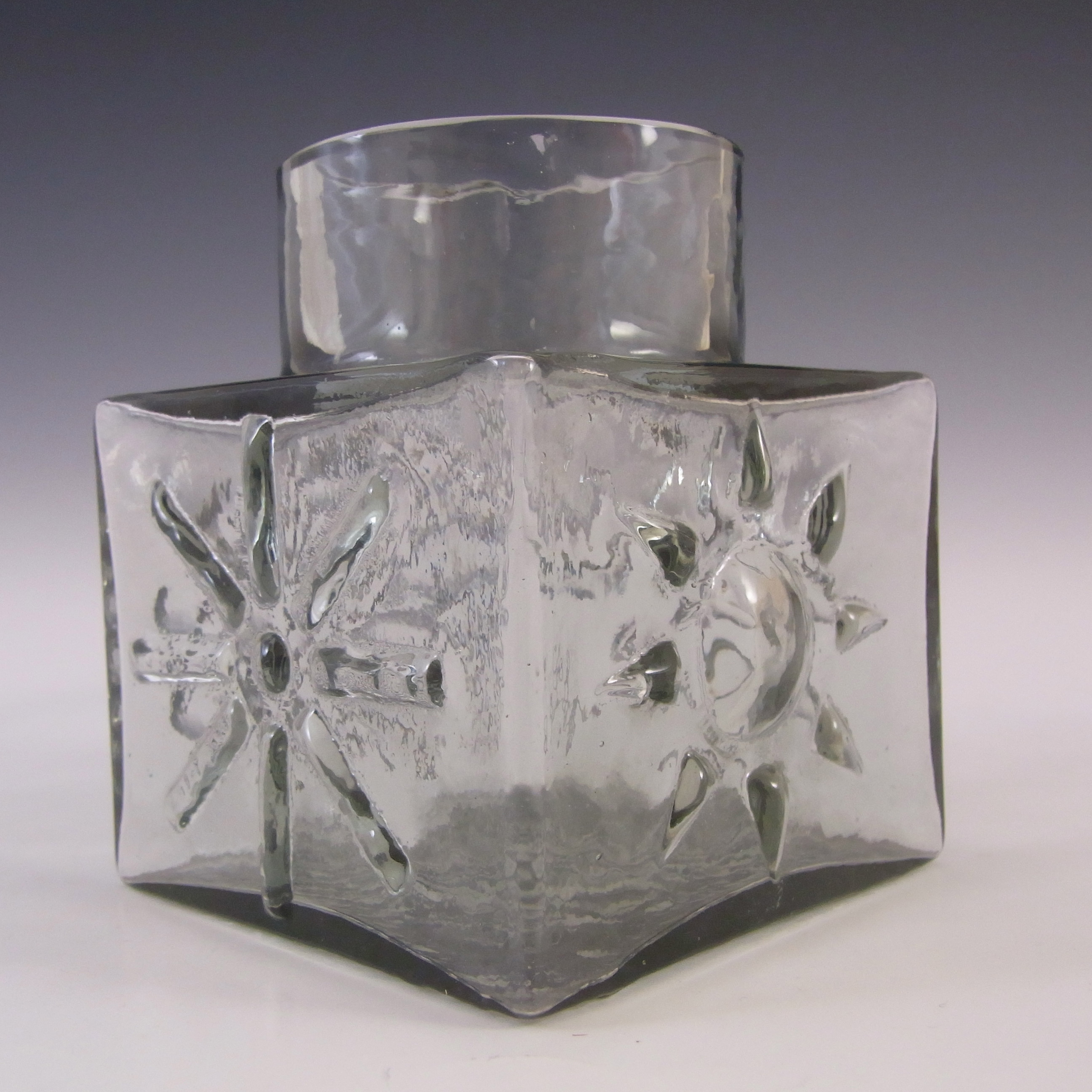 (image for) Dartington #FT2 Frank Thrower Midnight Grey Glass Vase - Click Image to Close