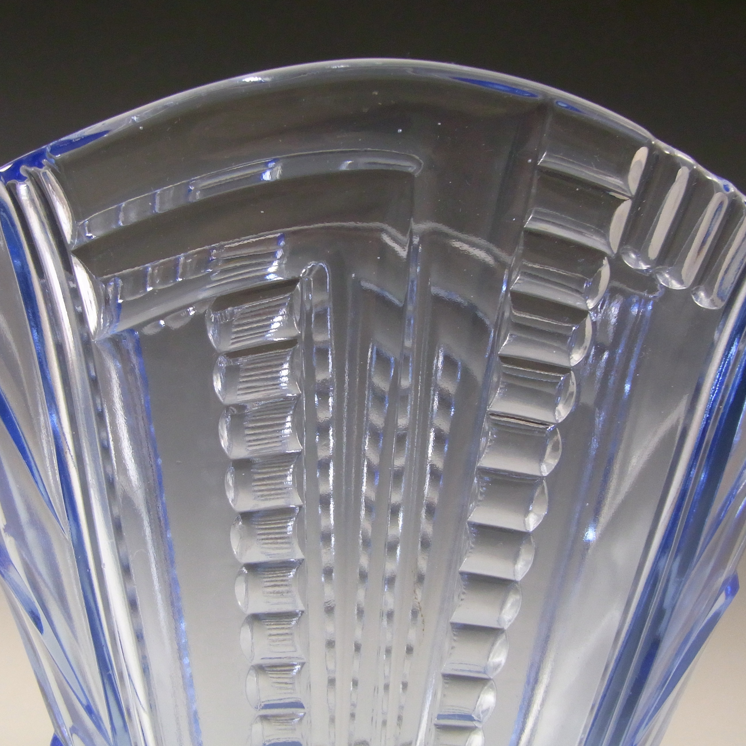 Brockwitz Art Deco 1930s Blue Glass Vase #9070 - Click Image to Close