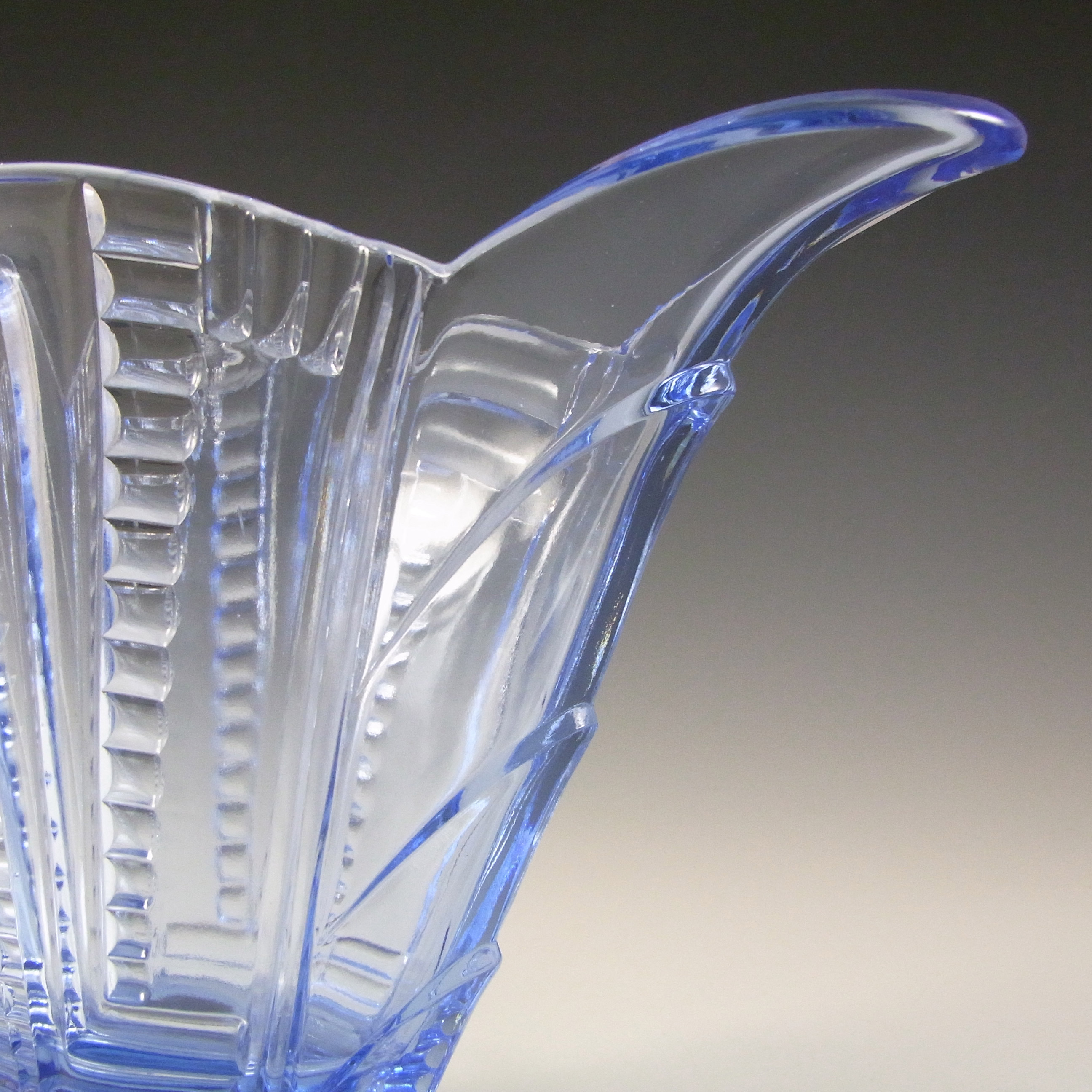 Brockwitz Art Deco 1930s Blue Glass Vase #9070 - Click Image to Close