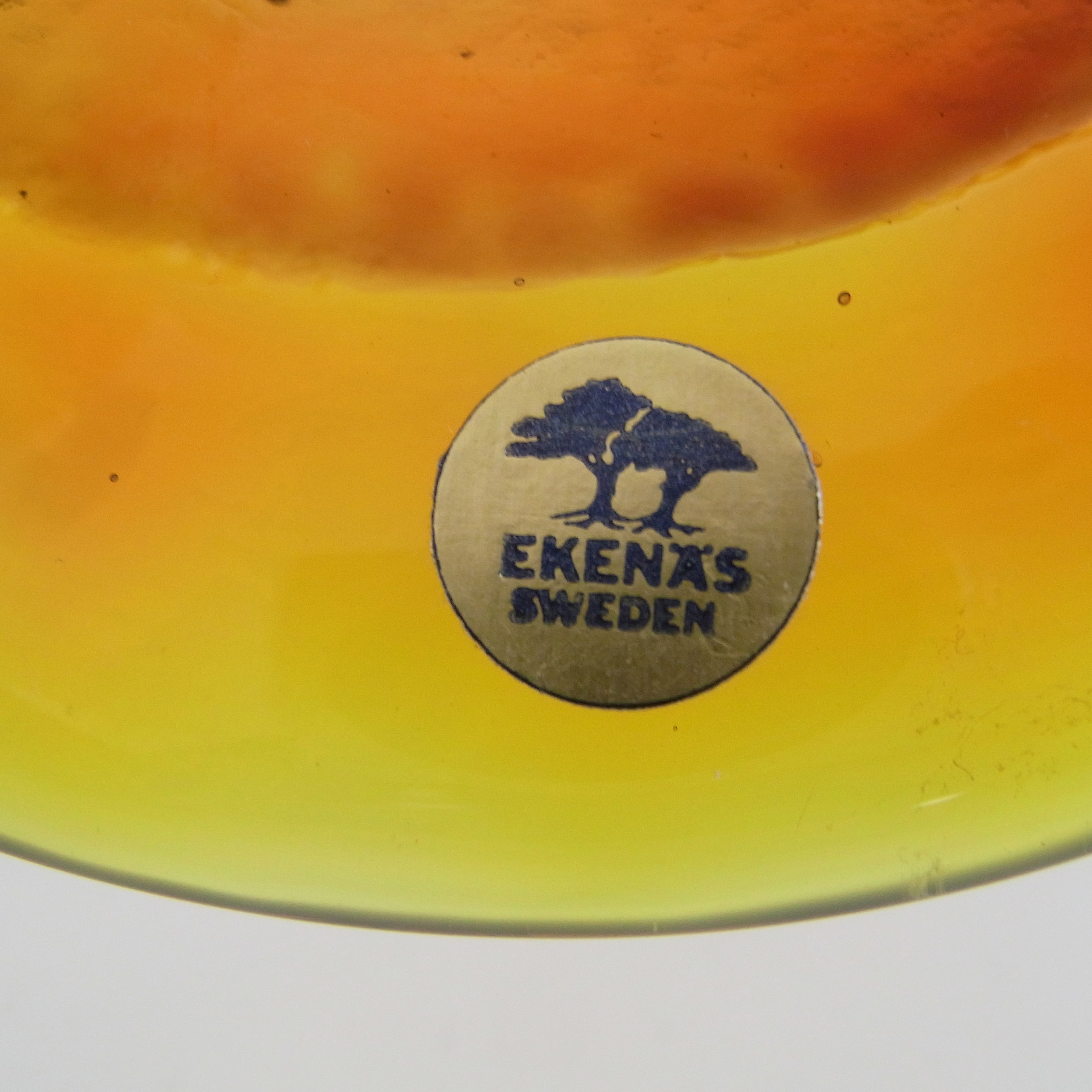 (image for) LABELLED Ekenas Orange Vintage Glass 'Leo' Suncatcher - Click Image to Close