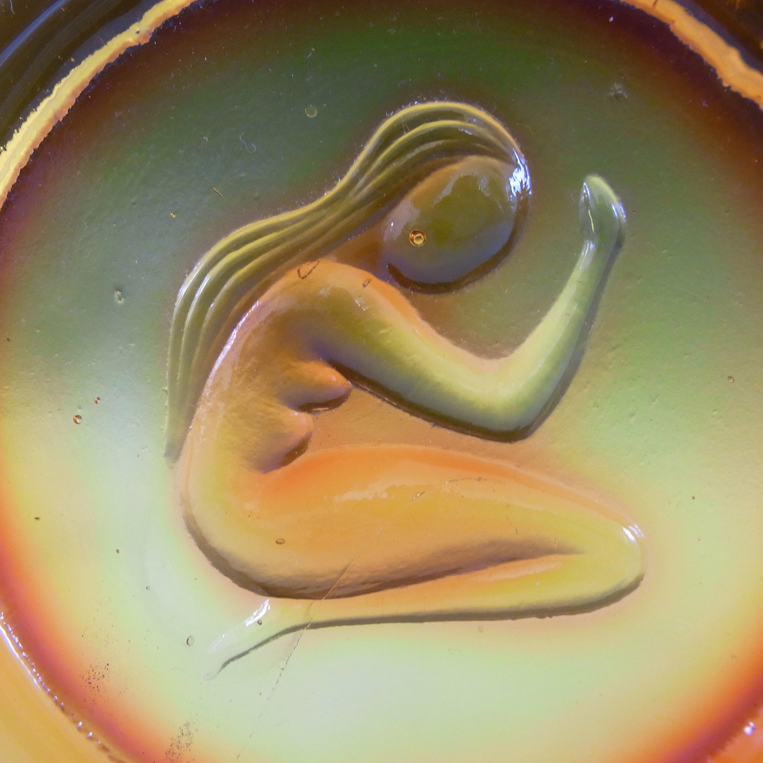 (image for) Ekenas Orange Vintage Glass 'Virgo' Zodiac Suncatcher - Click Image to Close
