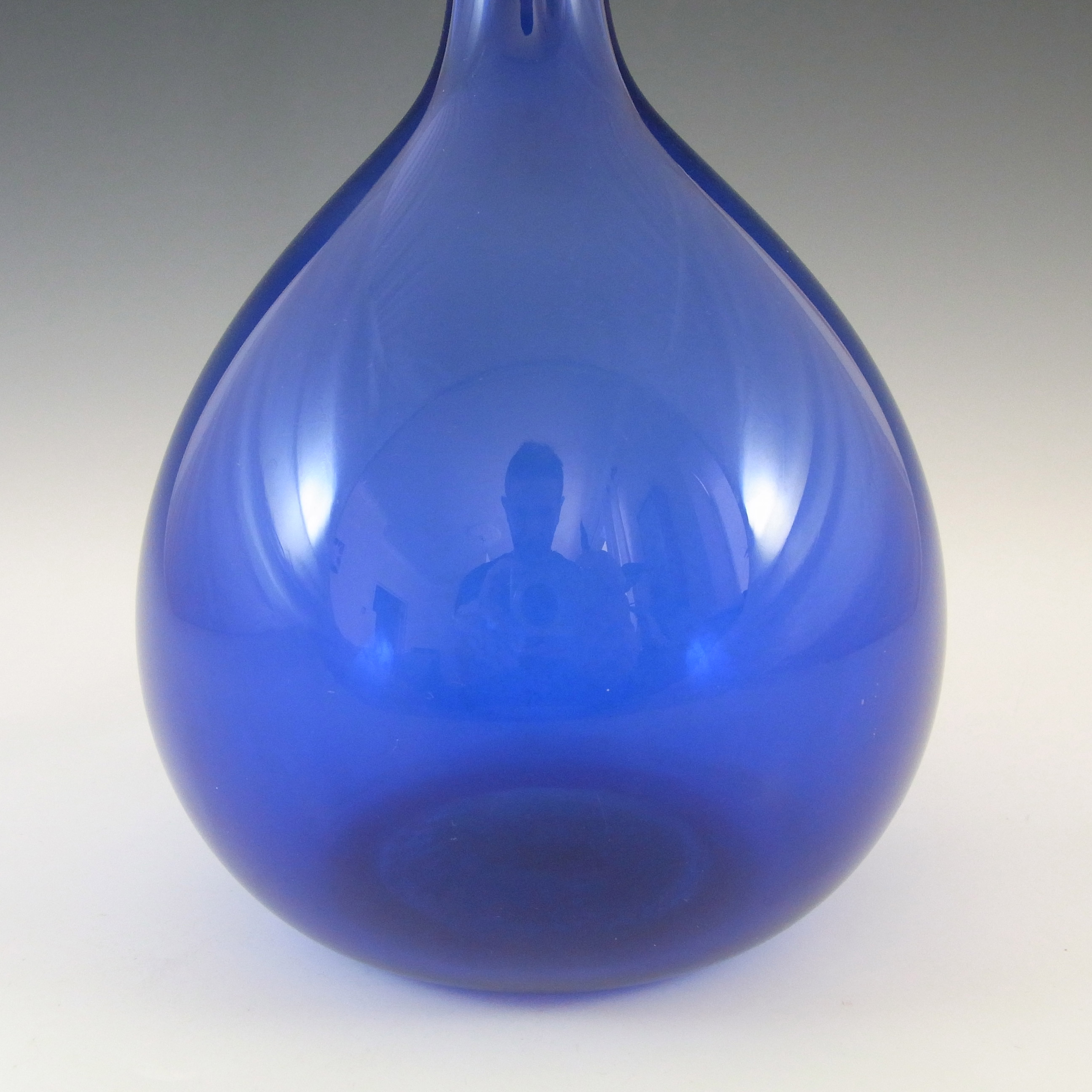 (image for) Elme Swedish/Scandinavian Blue Uncased Glass 13" Vase - Click Image to Close