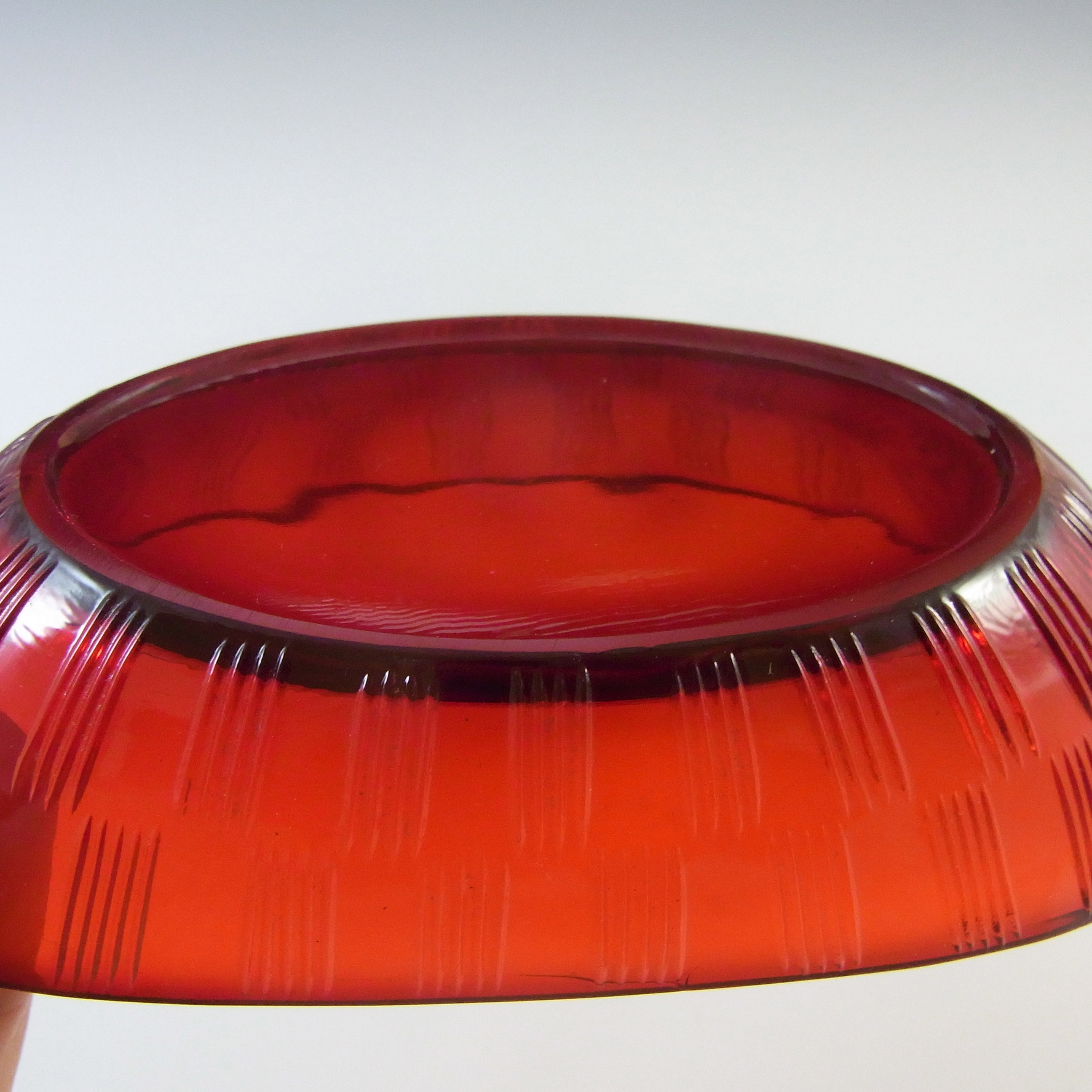 (image for) Gullaskruf 1950's Red Glass 'Randi' Bowl by Lennart Andersson - Click Image to Close