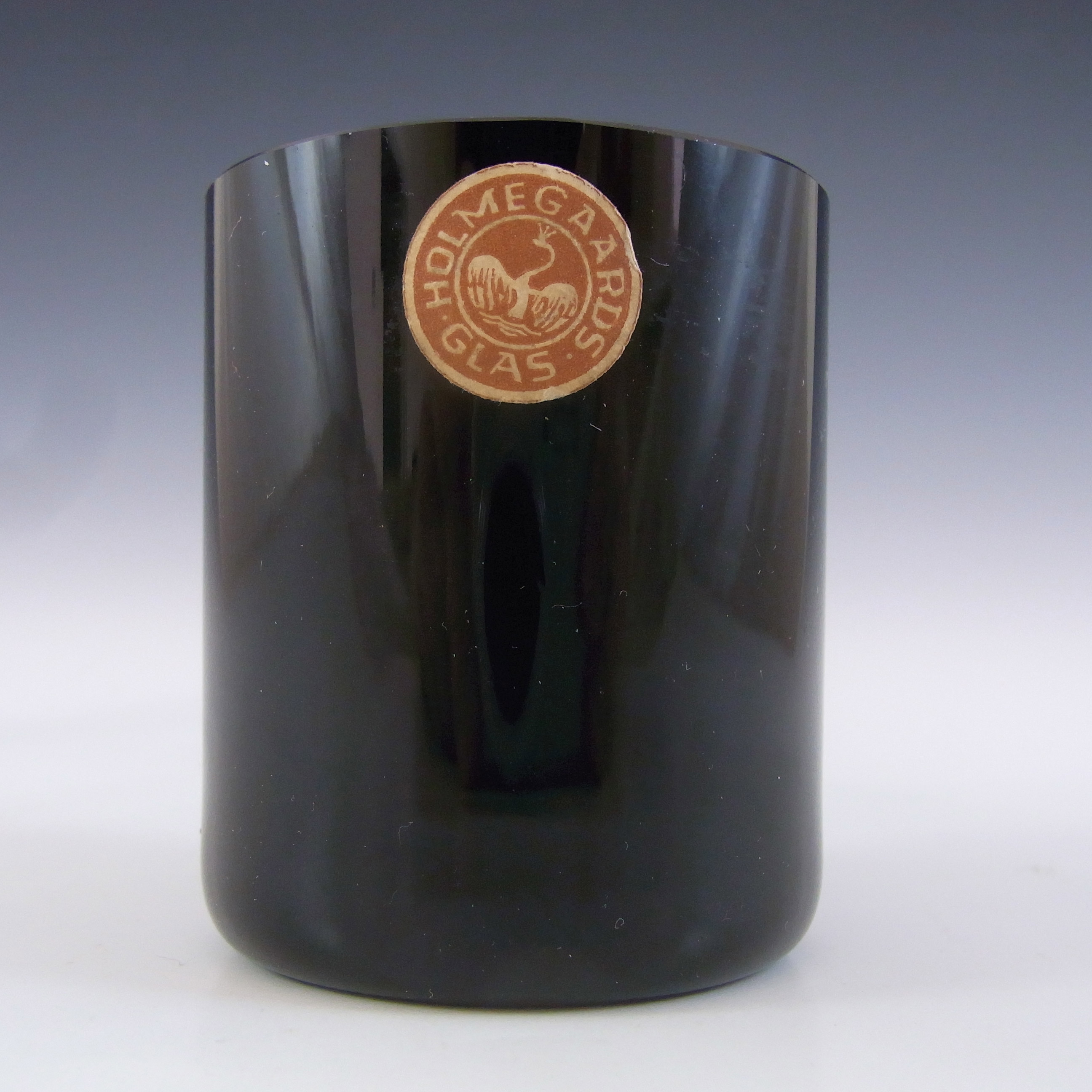 (image for) Holmegaard Black & Turquoise Green Vase/Pot - Labelled - Click Image to Close