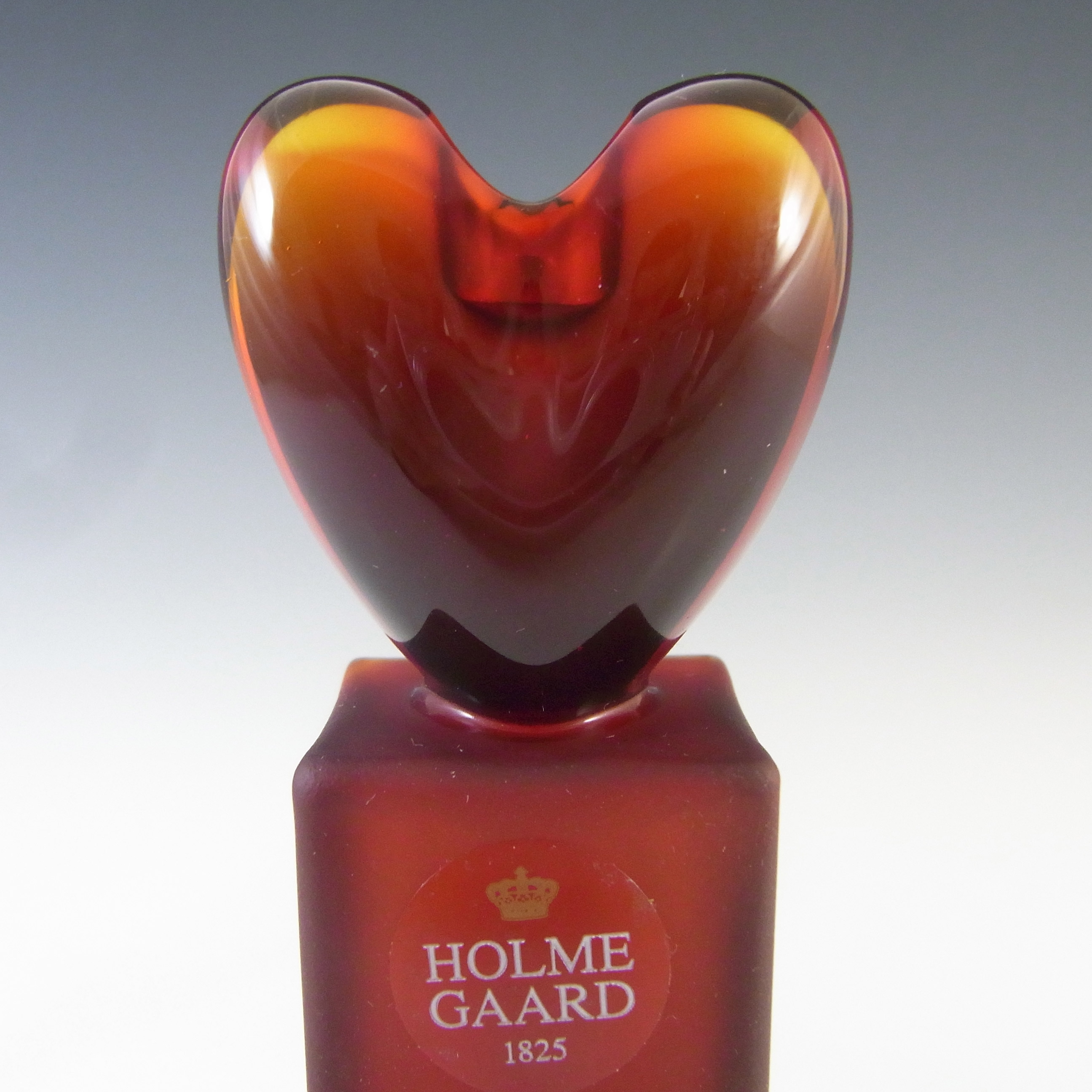 Holmegaard Red Glass 'Heart' Candlestick by Anja Kjær - Click Image to Close