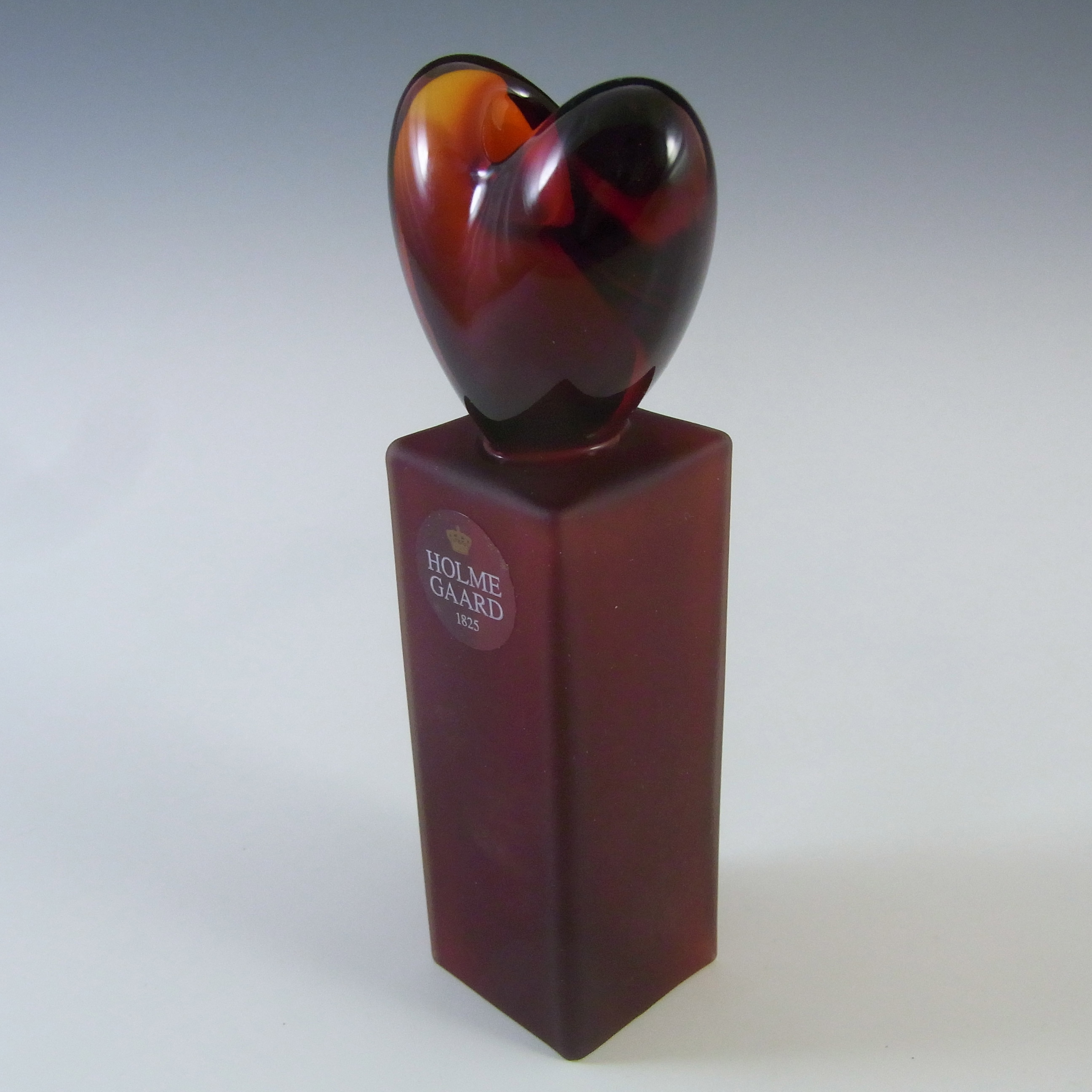 (image for) Holmegaard Red Glass 'Heart' Candlestick by Anja Kjær - Click Image to Close