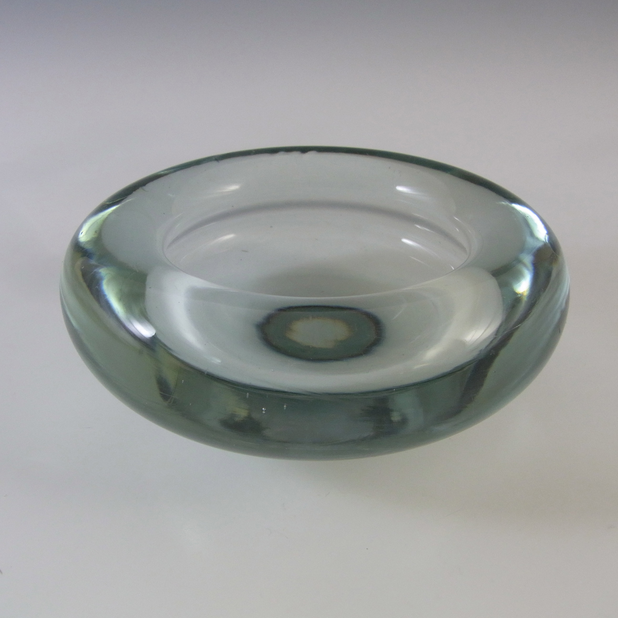 (image for) Holmegaard #15738 Per Lutken Blue Glass Bowl - Signed - Click Image to Close
