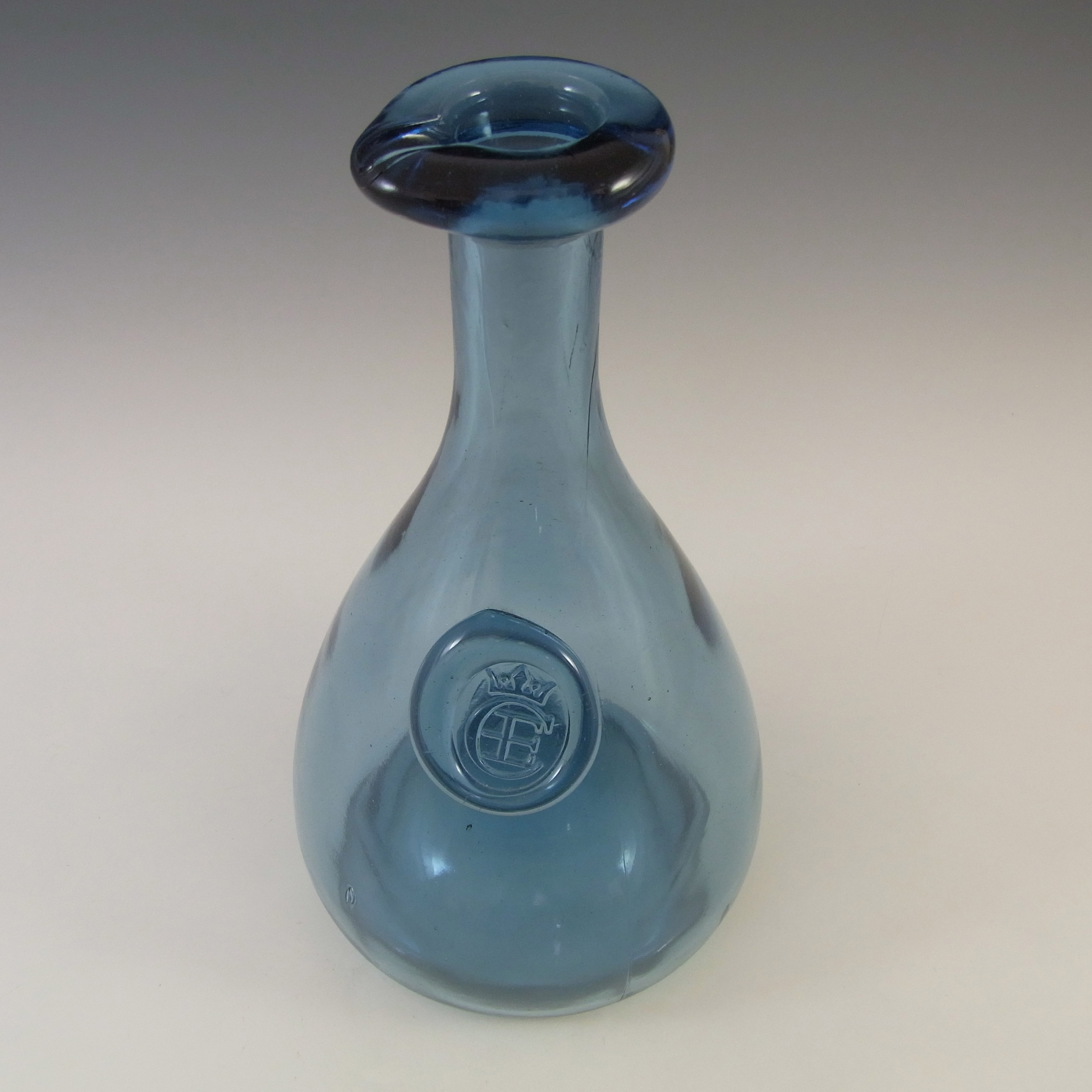 Holmegaard Blue Glass 'Cherry Elsinore' Carafe - Ole Winther - Click Image to Close