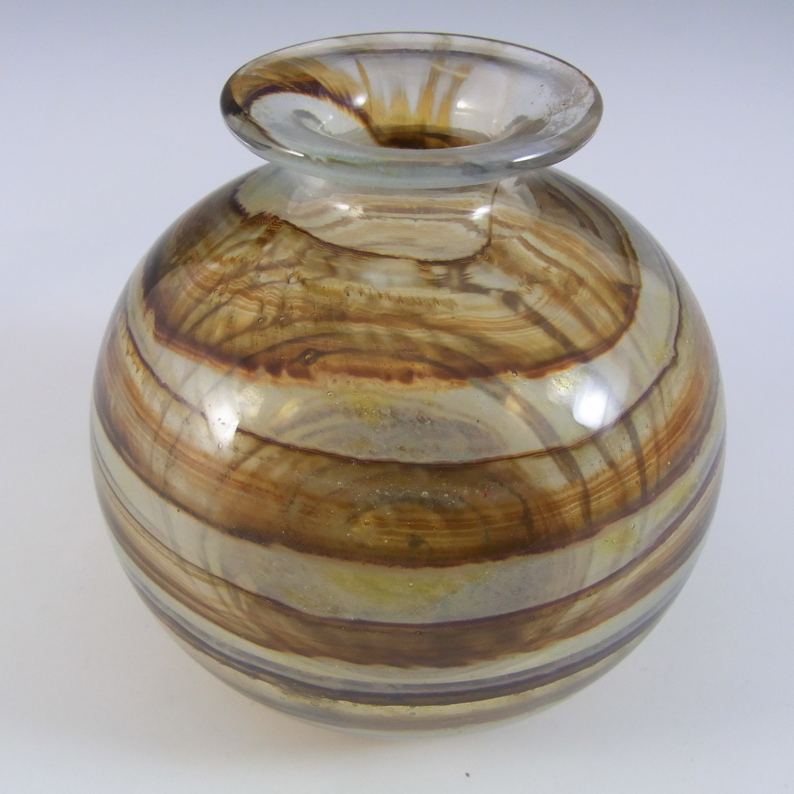Isle of Wight Studio Tortoiseshell Glass Globe Vase by Michael Harris - Click Image to Close