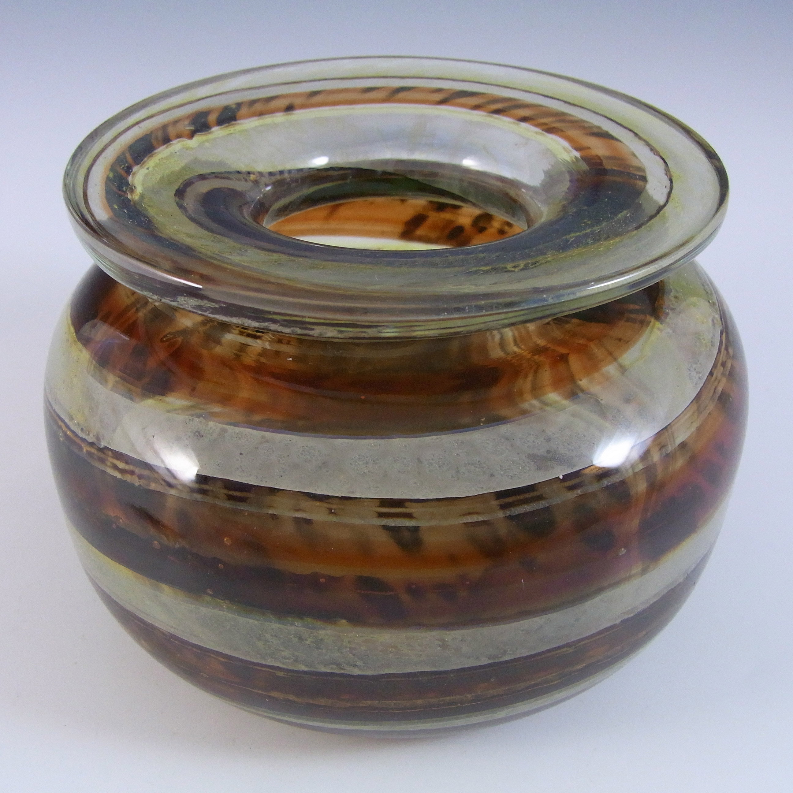 Isle of Wight Studio Tortoiseshell Glass Squat Vase by Michael Harris - Click Image to Close