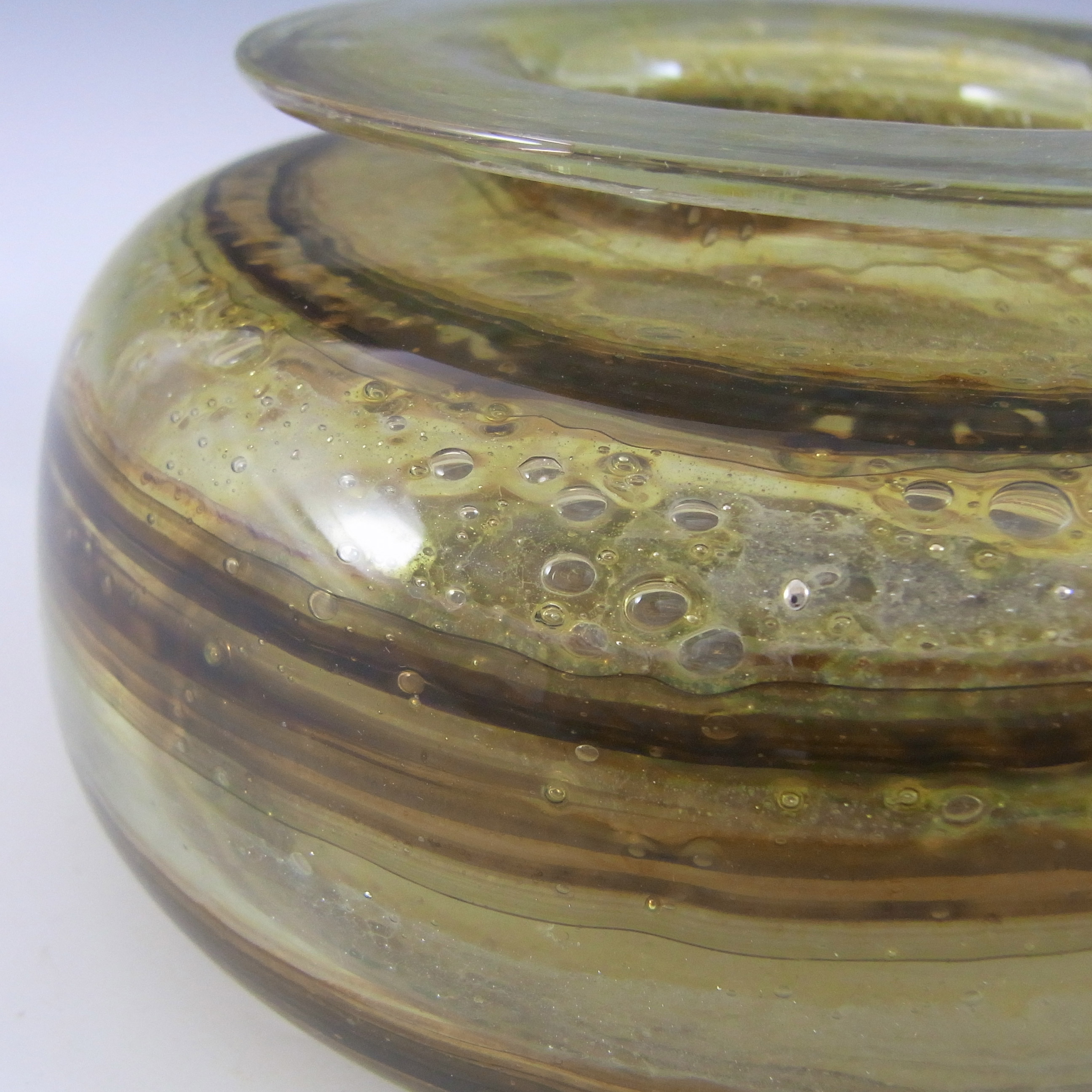 (image for) Isle of Wight Studio Vintage Tortoiseshell Glass Squat Vase - Click Image to Close