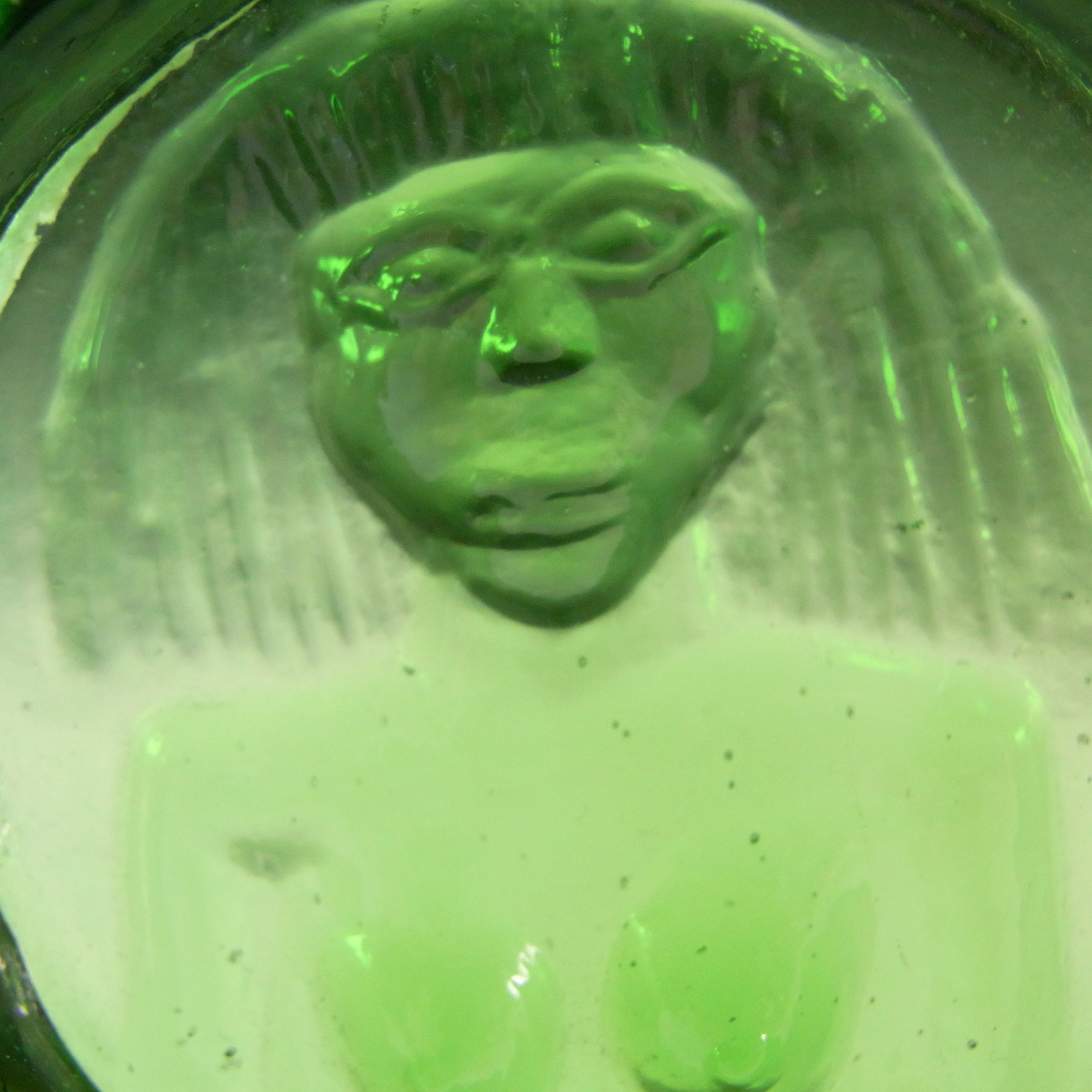 (image for) Kosta Boda Green Glass Nude Lady "Eve" Bowl by Erik Hoglund - Click Image to Close