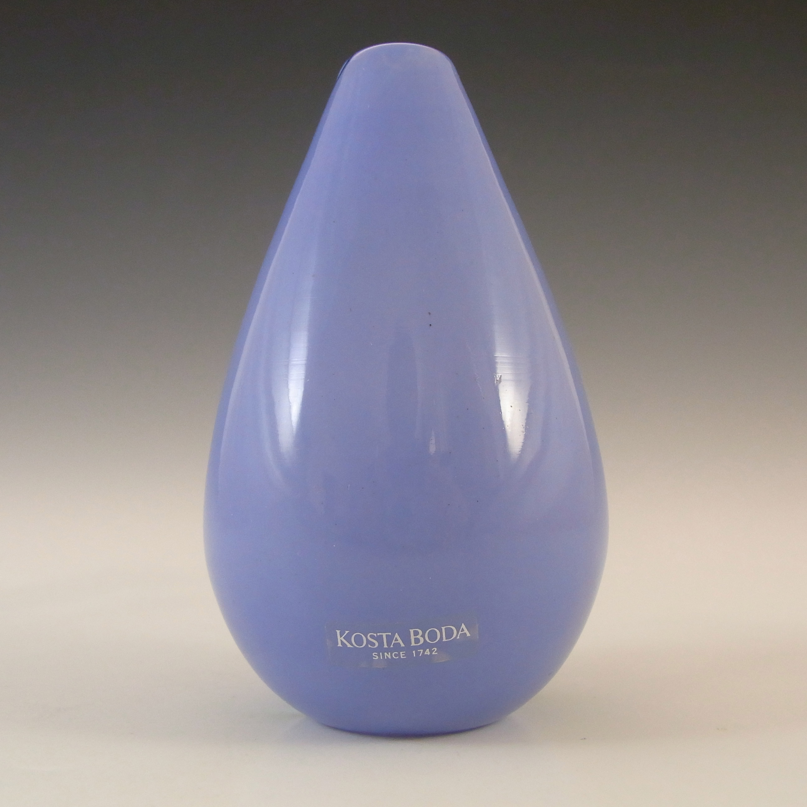 (image for) SIGNED Kosta Boda Blue Glass Vase by Gunnel Sahlin - Click Image to Close
