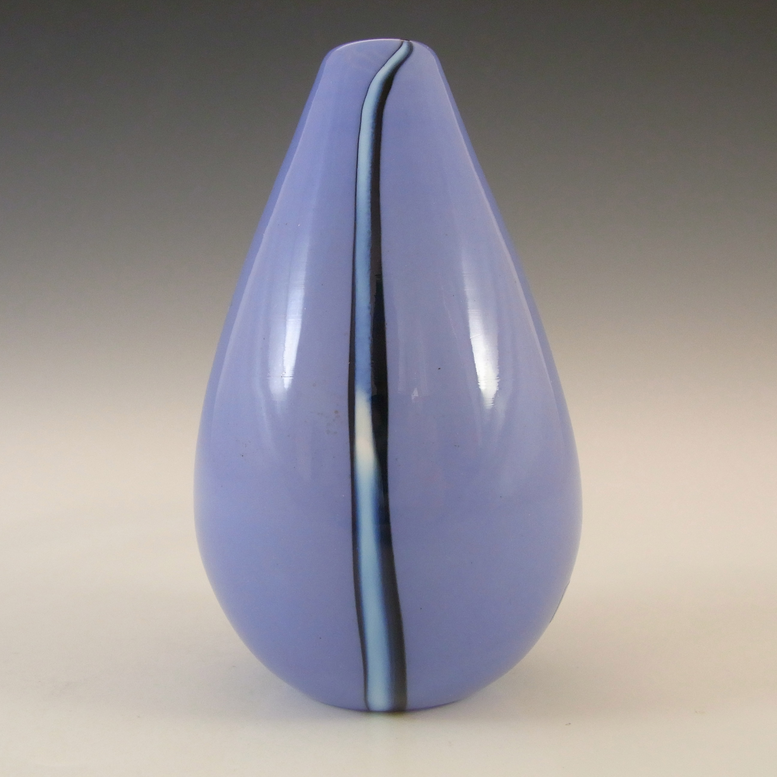 SIGNED Kosta Boda Blue Glass Vase by Gunnel Sahlin - Click Image to Close