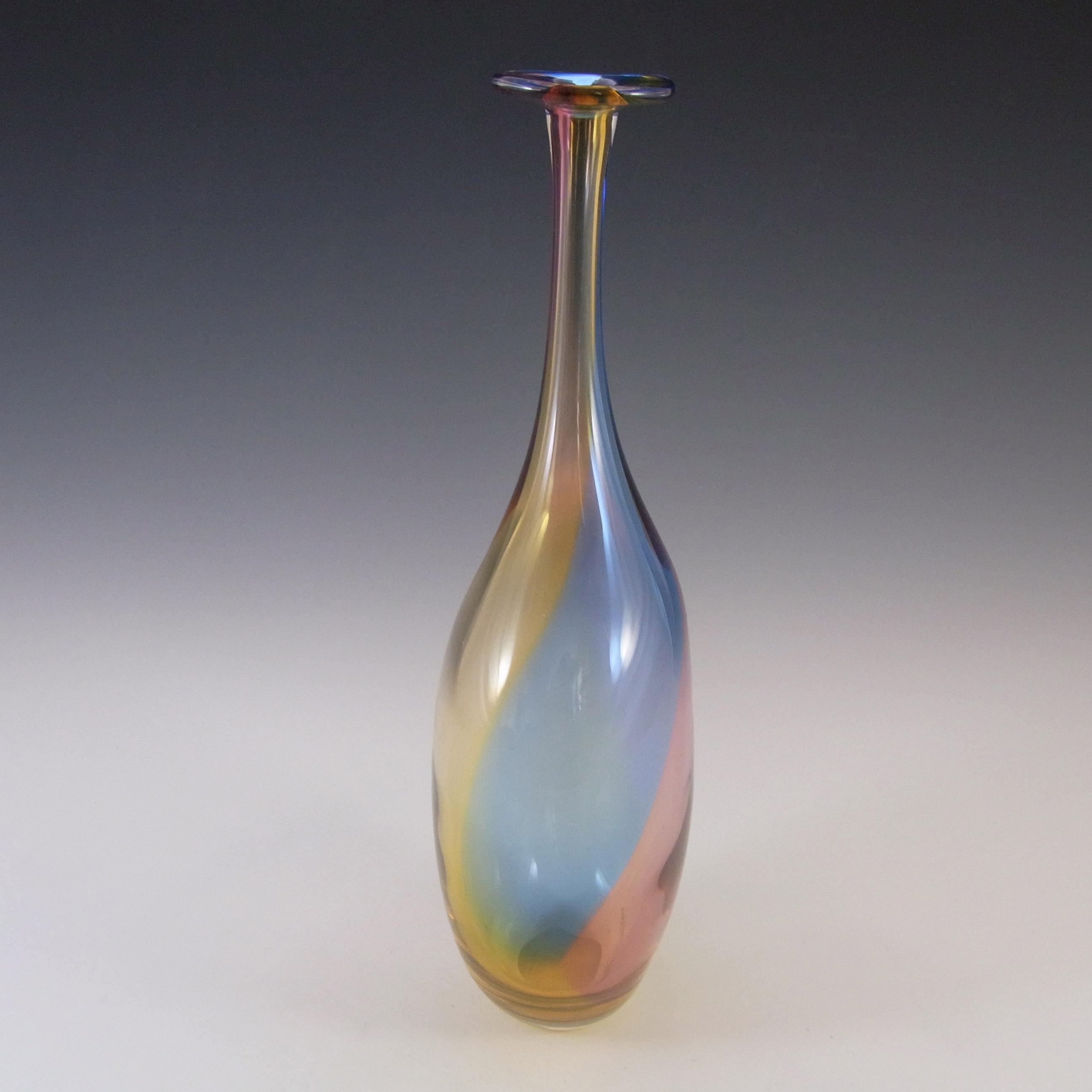 SIGNED Kosta Boda "Fidji" Glass Vase by Kjell Engman - Click Image to Close