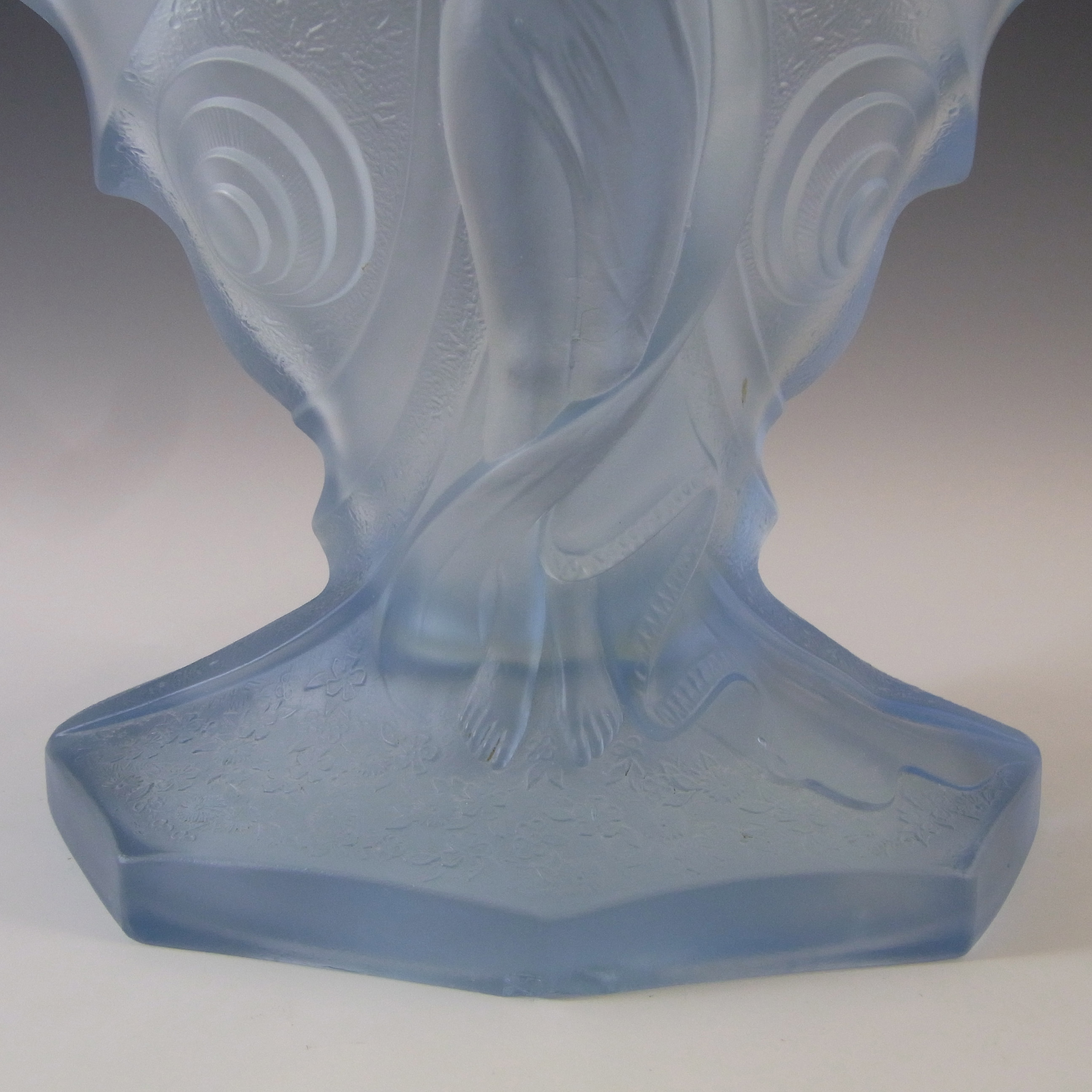 (image for) RARE Walther & Söhne Art Deco Blue Glass 'Schmetterling' Butterfly Vase - Click Image to Close