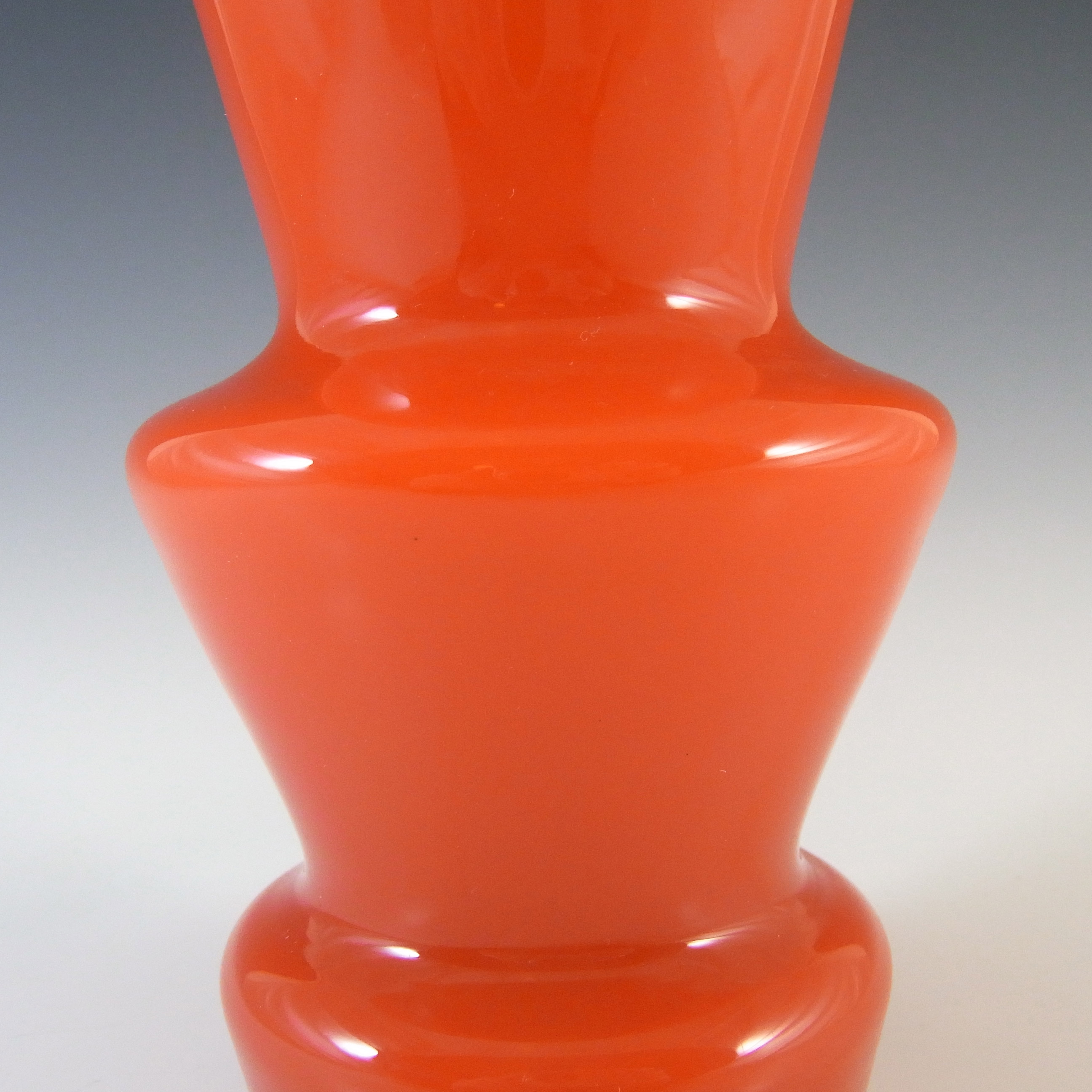 Lindshammar / Alsterbro / JC Swedish Red Hooped Glass Vase - Click Image to Close
