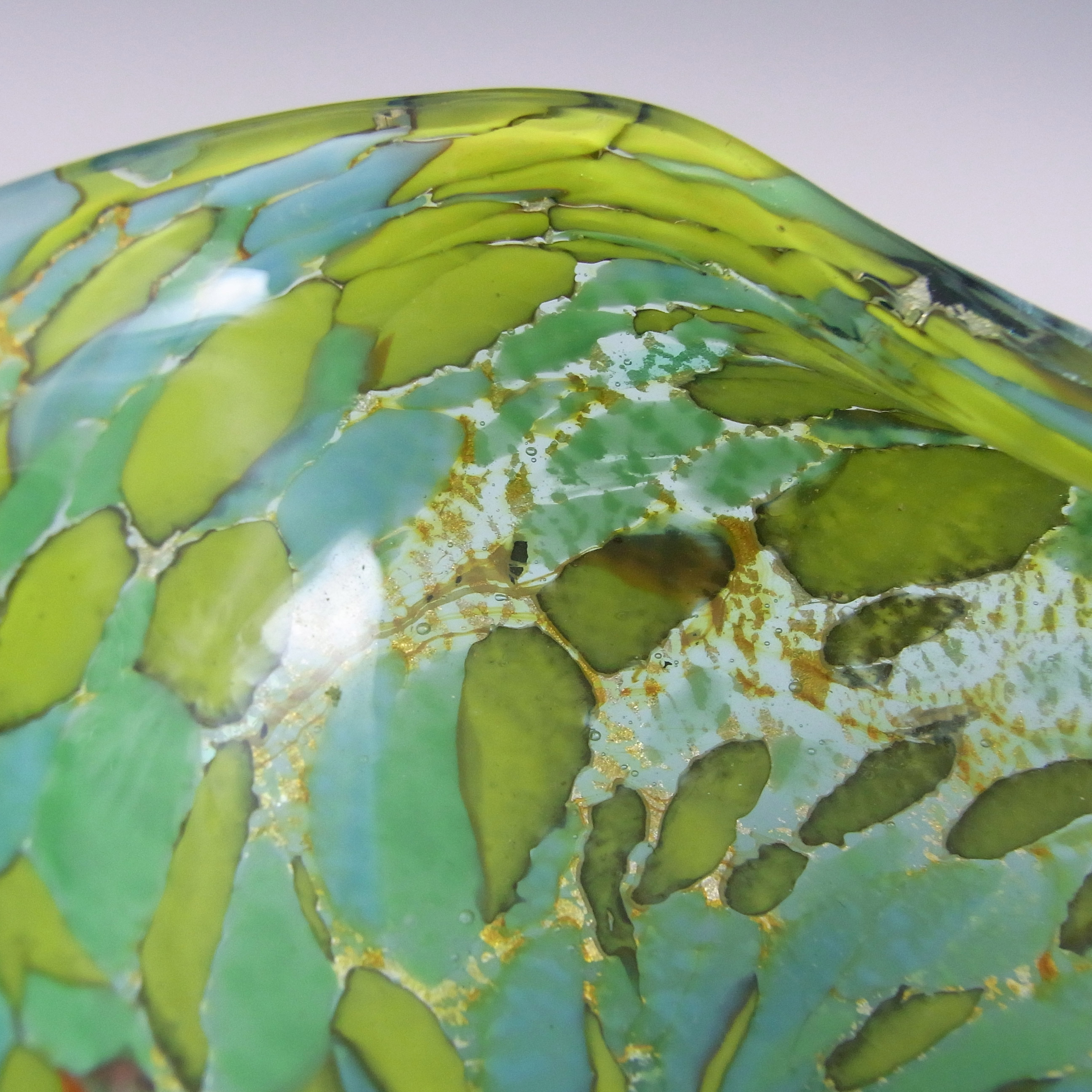(image for) Murano Vintage Silver Leaf & Coloured Murrines Glass Bowl - Click Image to Close