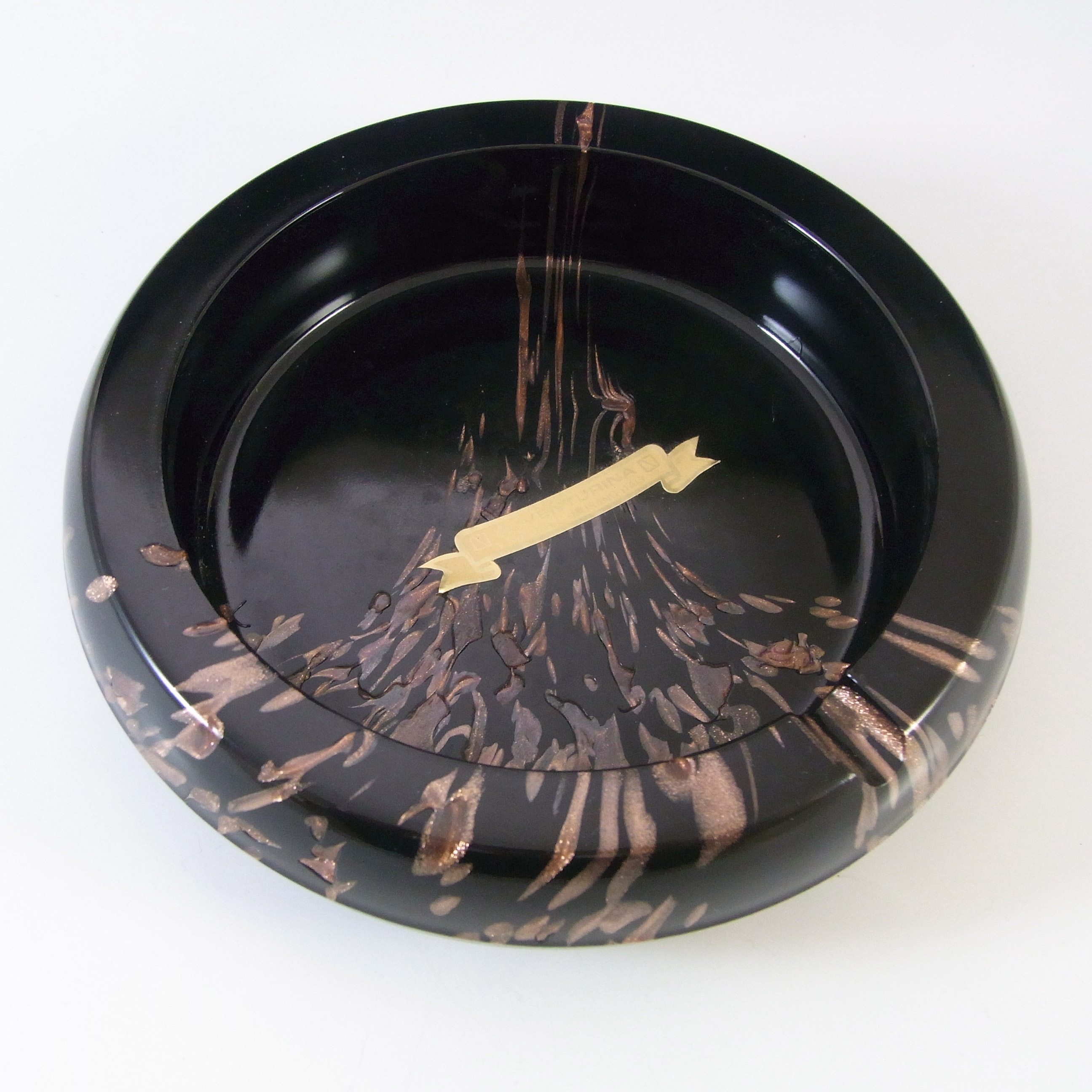 (image for) LABELLED V Nason & C Murano Aventurine Glass Bowl/Ashtray - Click Image to Close