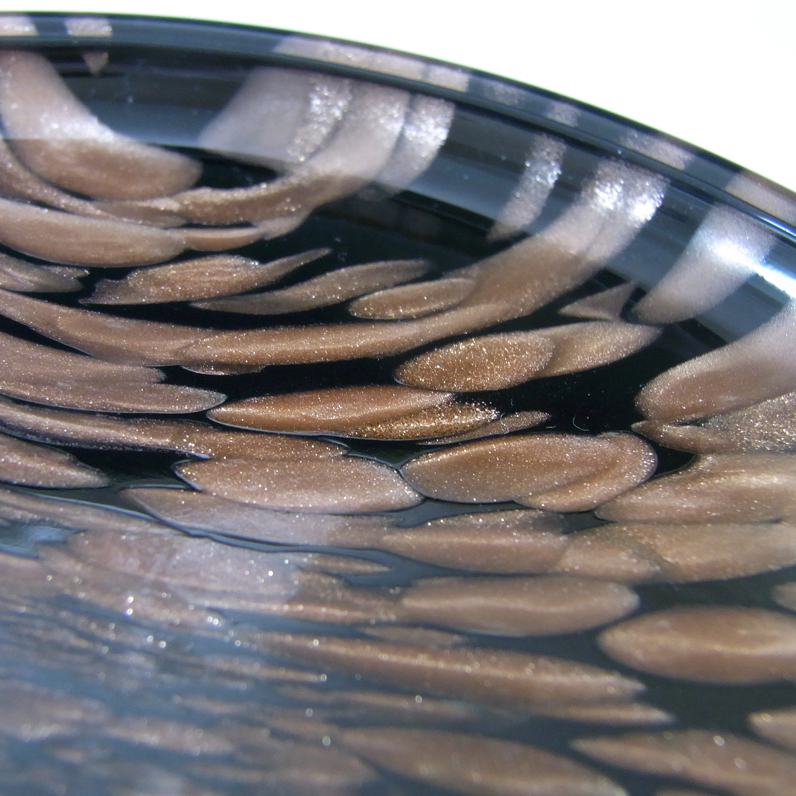(image for) LABELLED V Nason & C Murano Aventurine Glass Bowl/Dish - Click Image to Close