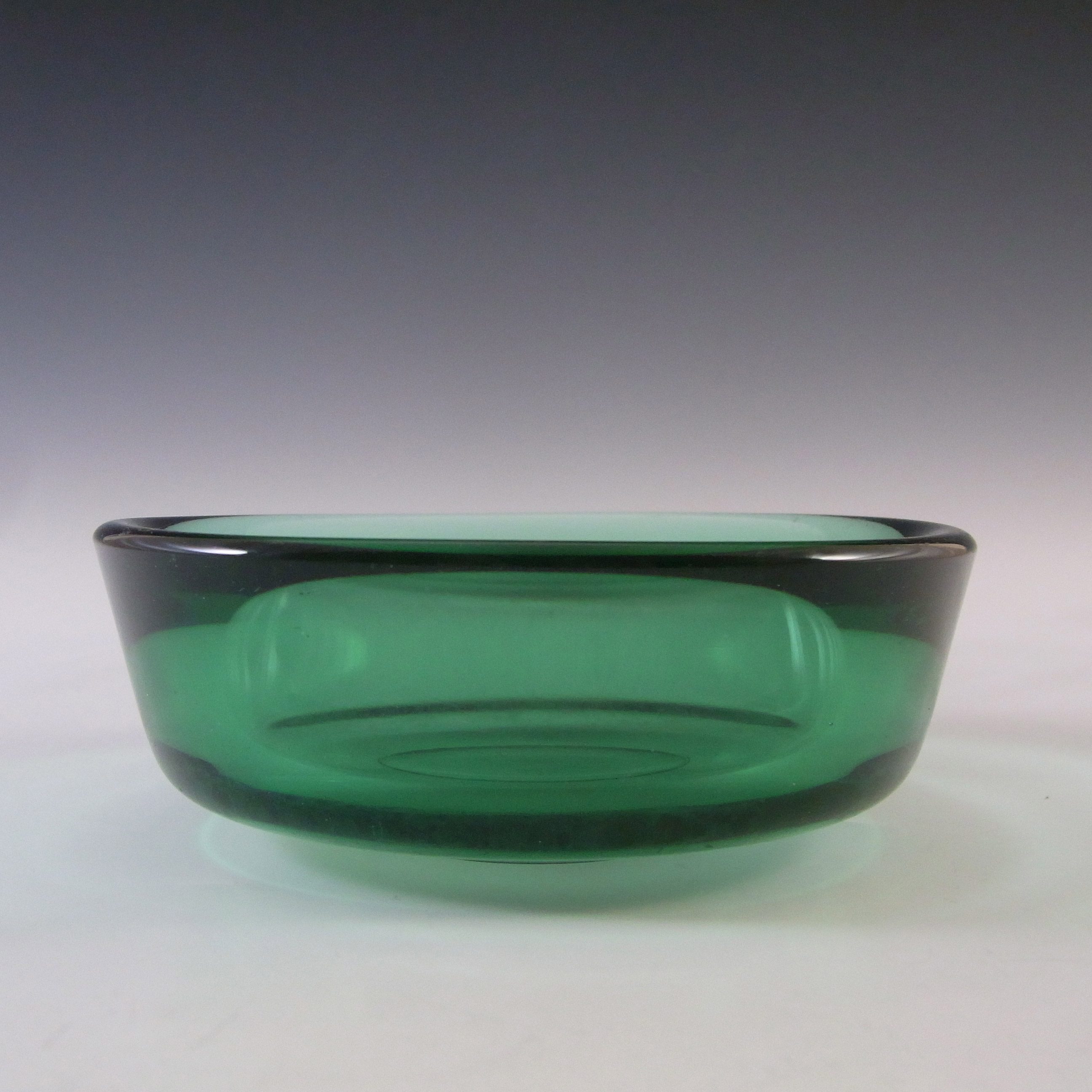 (image for) MARKED Orrefors Sven Palmqvist Green Glass Fuga Bowl - Click Image to Close