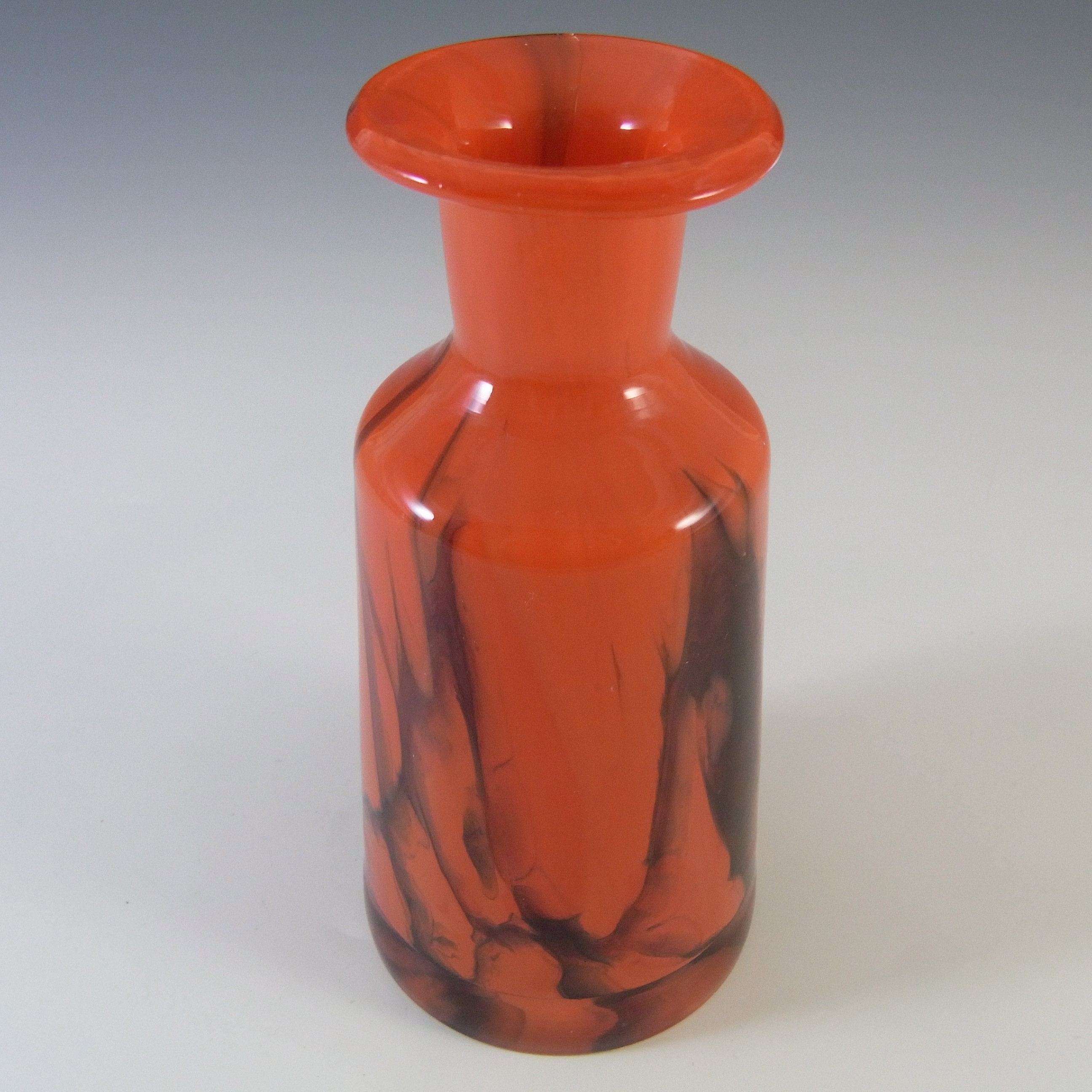 Prachen Vintage Czech Red Glass 'Flora' Vase by Frantisek Koudelka - Click Image to Close