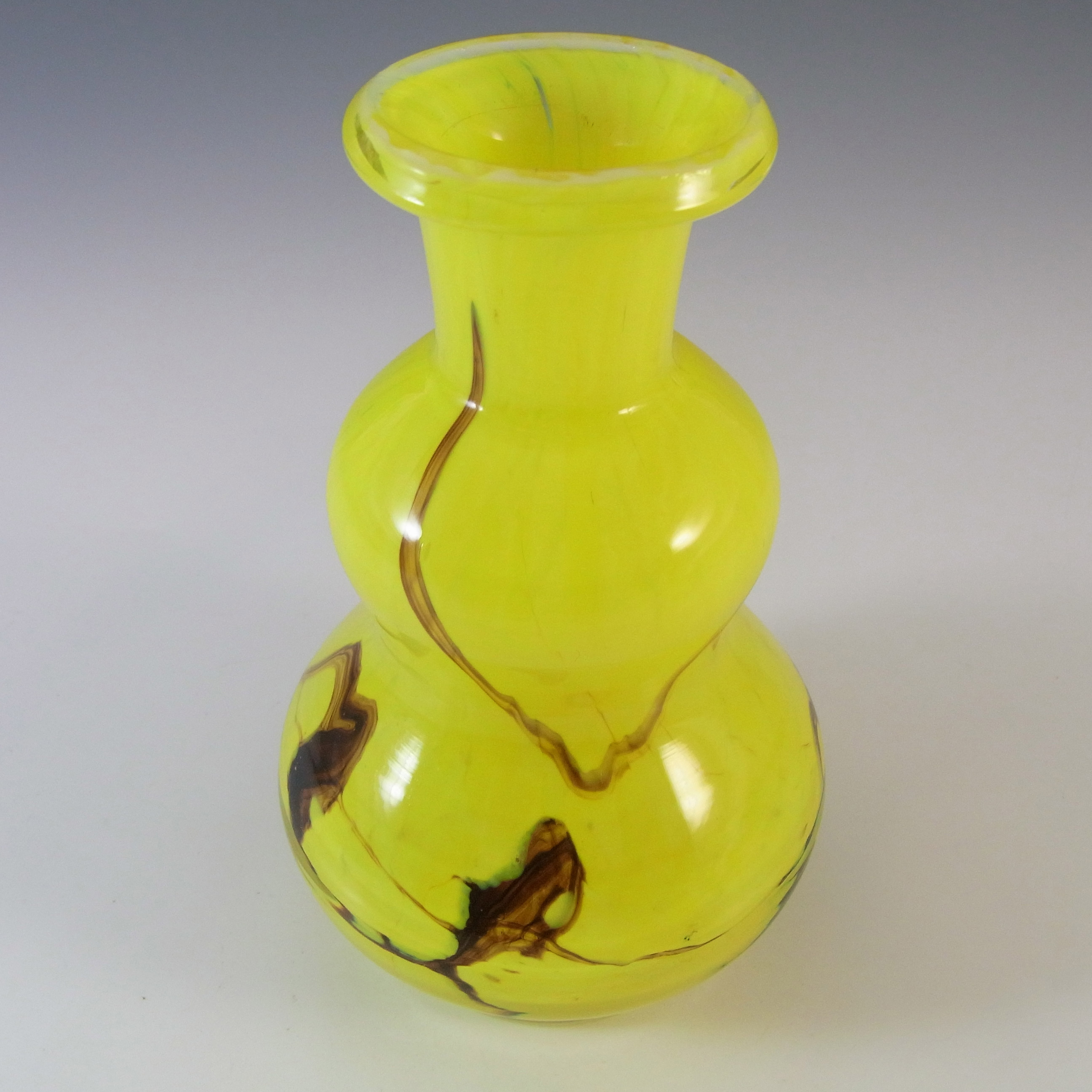 Prachen Vintage Czech Yellow Glass 'Flora' Vase by Frantisek Koudelka - Click Image to Close