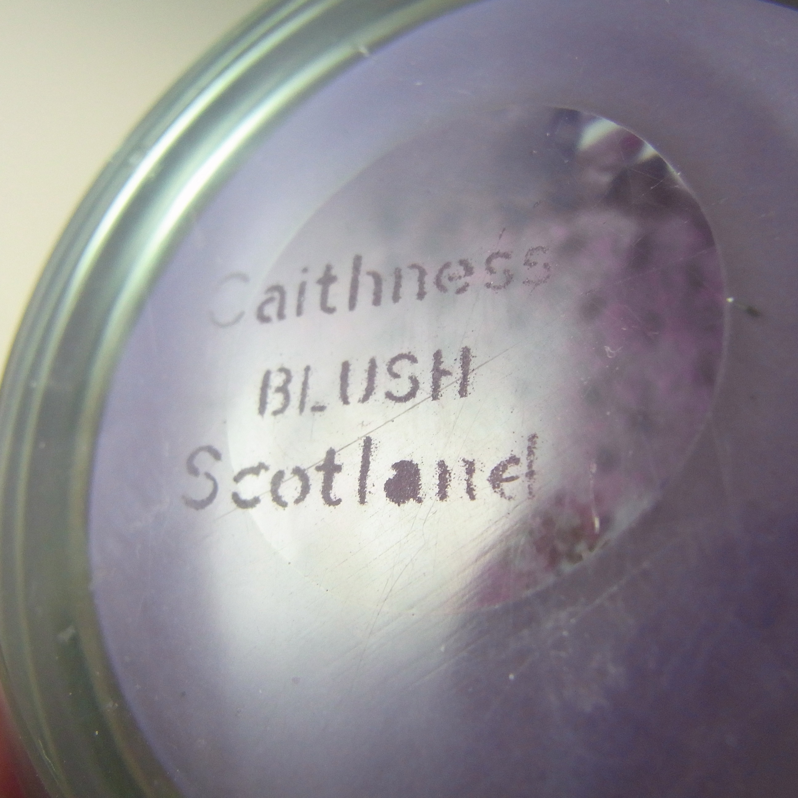 MARKED Caithness Purple Vintage Glass "Blush" Paperweight - Click Image to Close