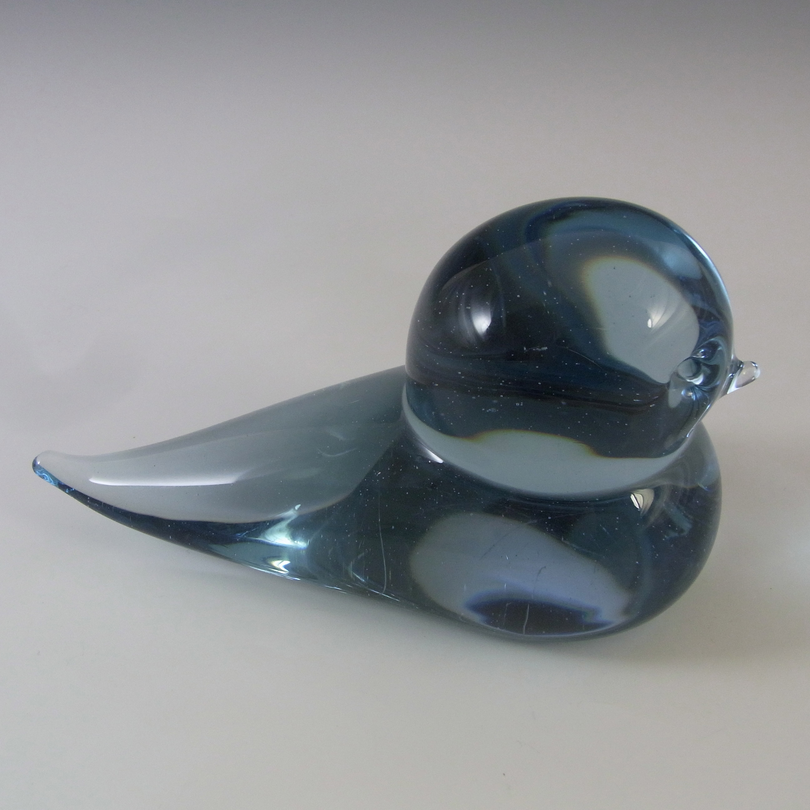 (image for) Reijmyre Swedish Vintage Blue Glass Bird Sculpture - Click Image to Close