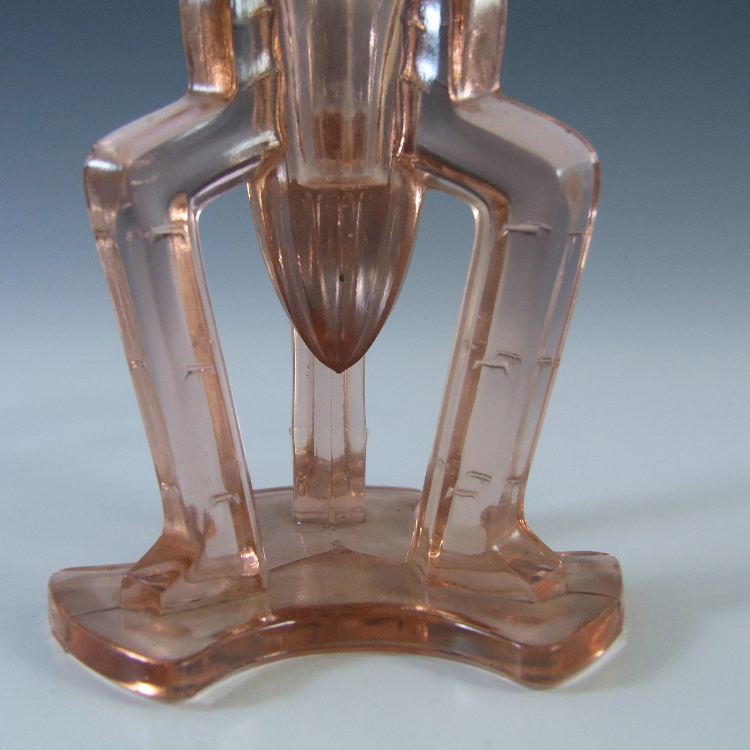 (image for) Czech Vintage 1930's Art Deco Pink Glass Rocket Vase - Click Image to Close