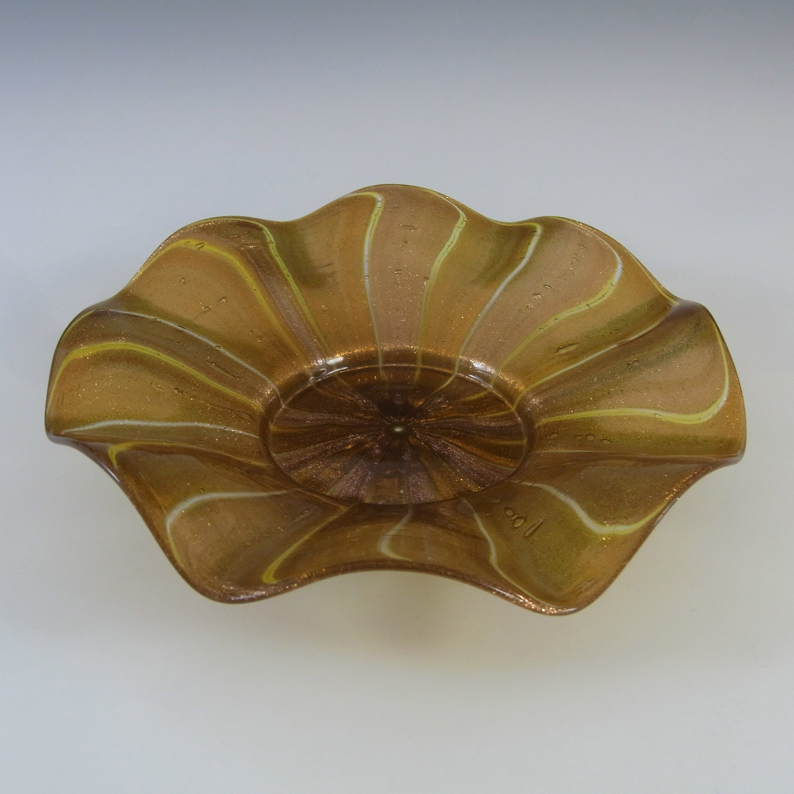 (image for) Salviati Murano Copper Aventurine Vintage Glass Plate/Dish - Click Image to Close