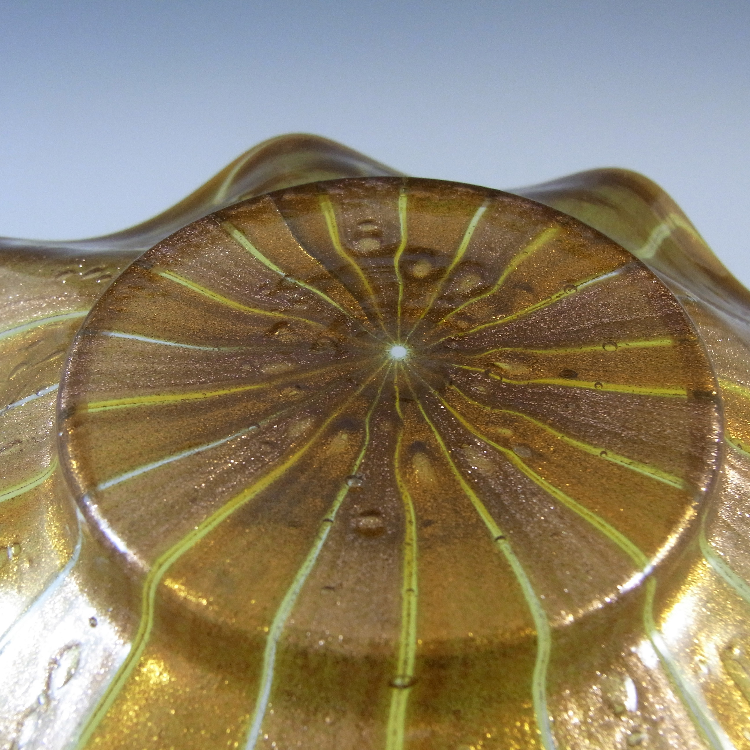 (image for) Salviati Murano Copper Aventurine Vintage Glass Plate/Dish - Click Image to Close