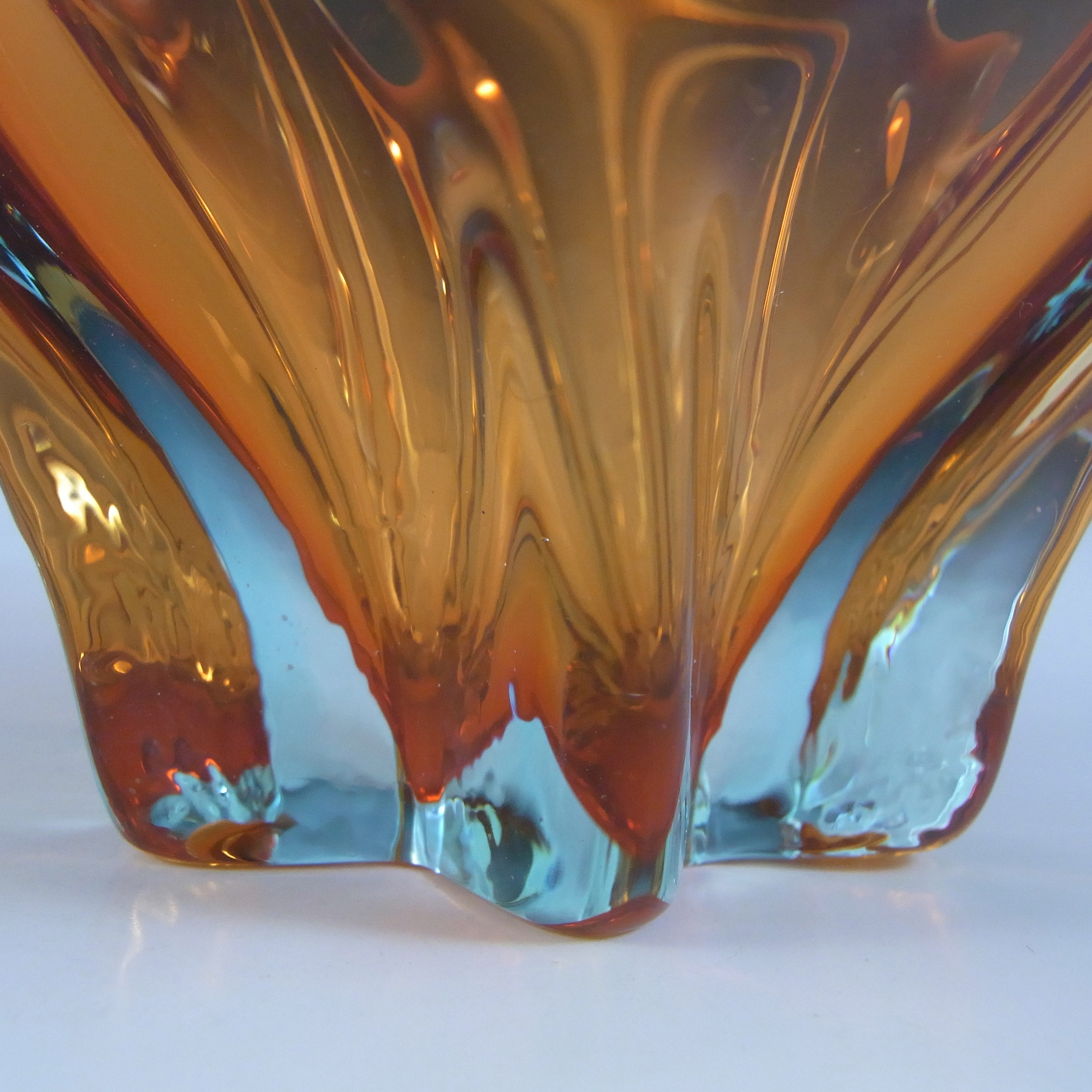 (image for) Cristallo Venezia CCC Murano Red & Blue Sommerso Glass Bowl - Click Image to Close