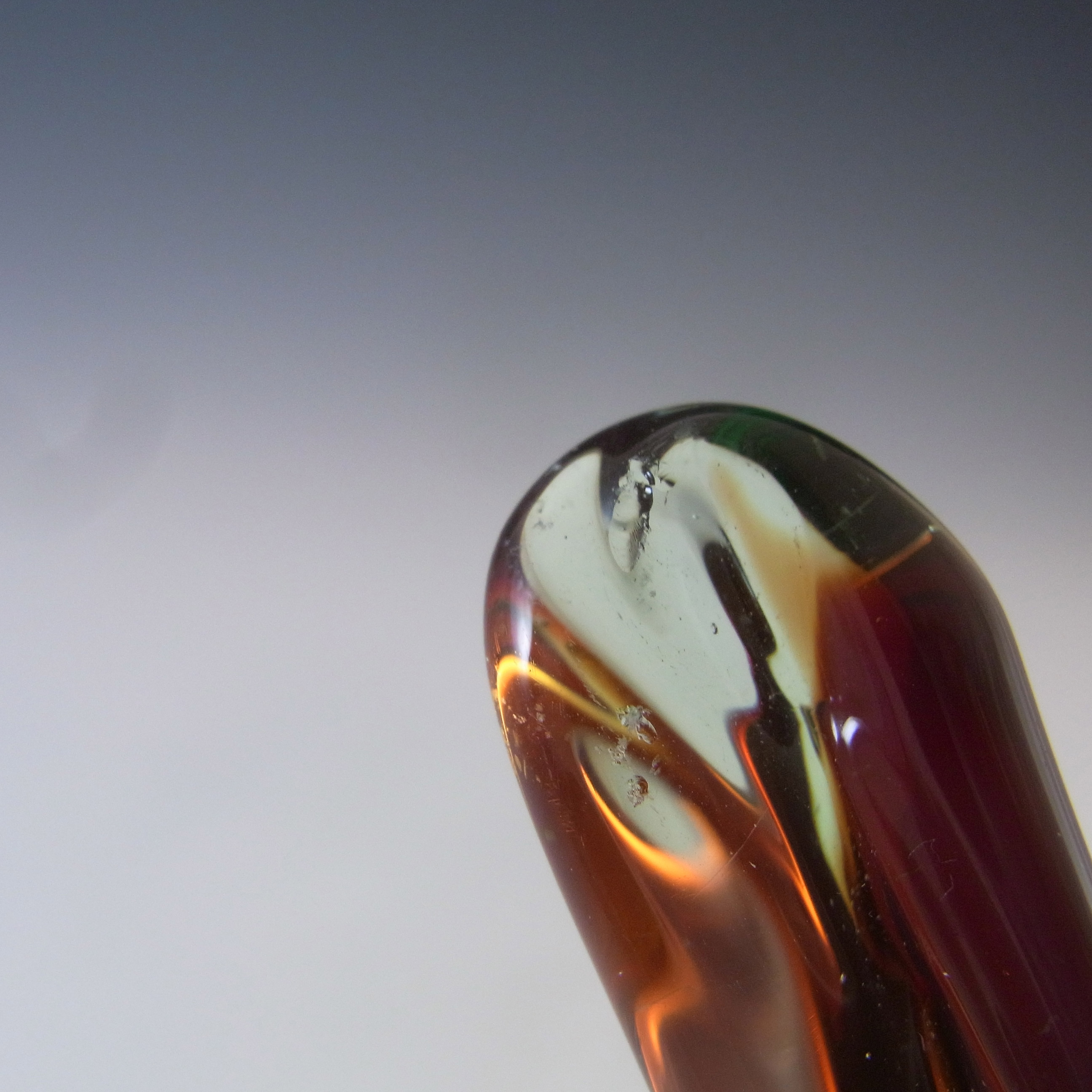 (image for) Cristallo Venezia CCC Murano Red & Green Sommerso Glass Bowl - Click Image to Close