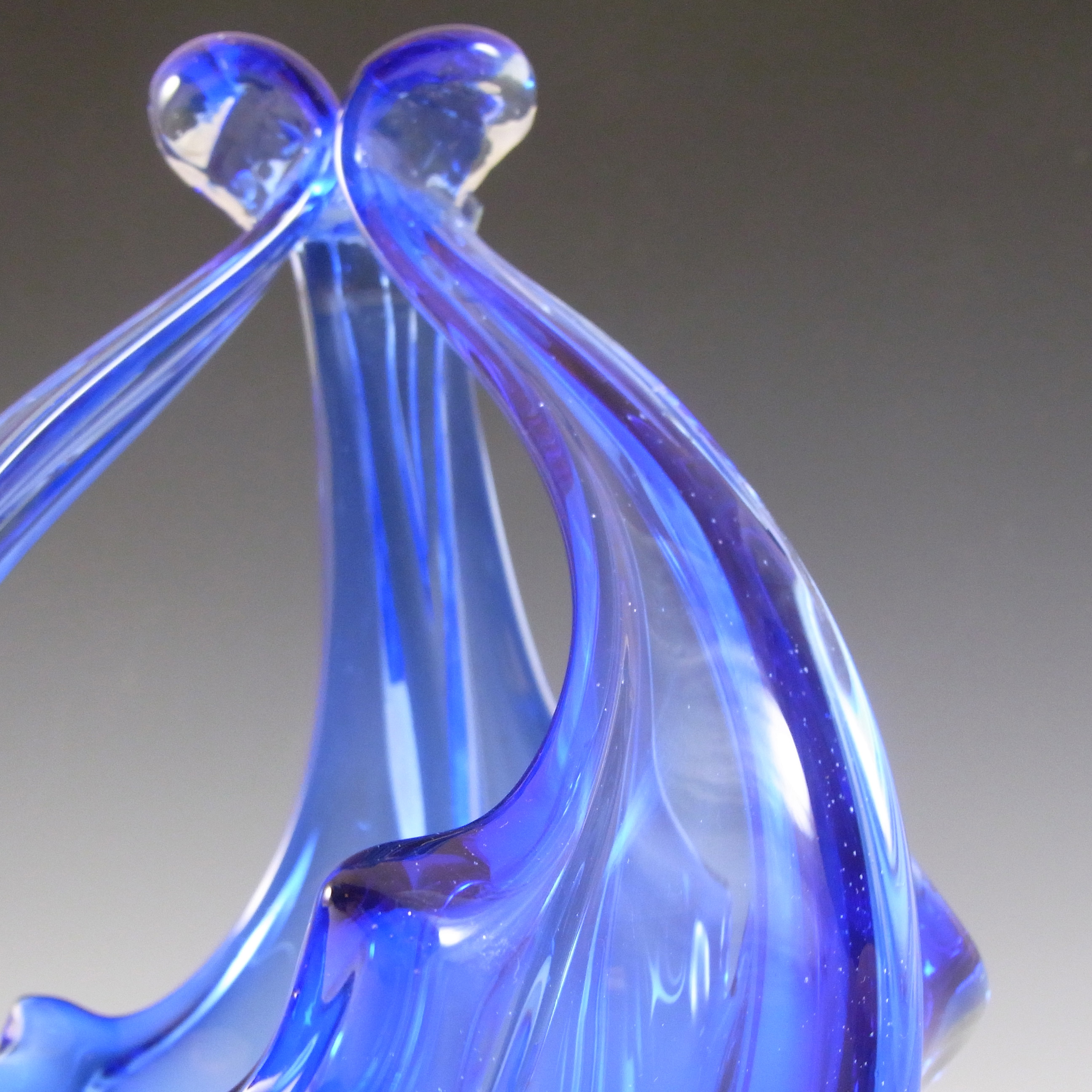 Cristallo Venezia CCC Murano Blue Sommerso Glass Bowl - Click Image to Close
