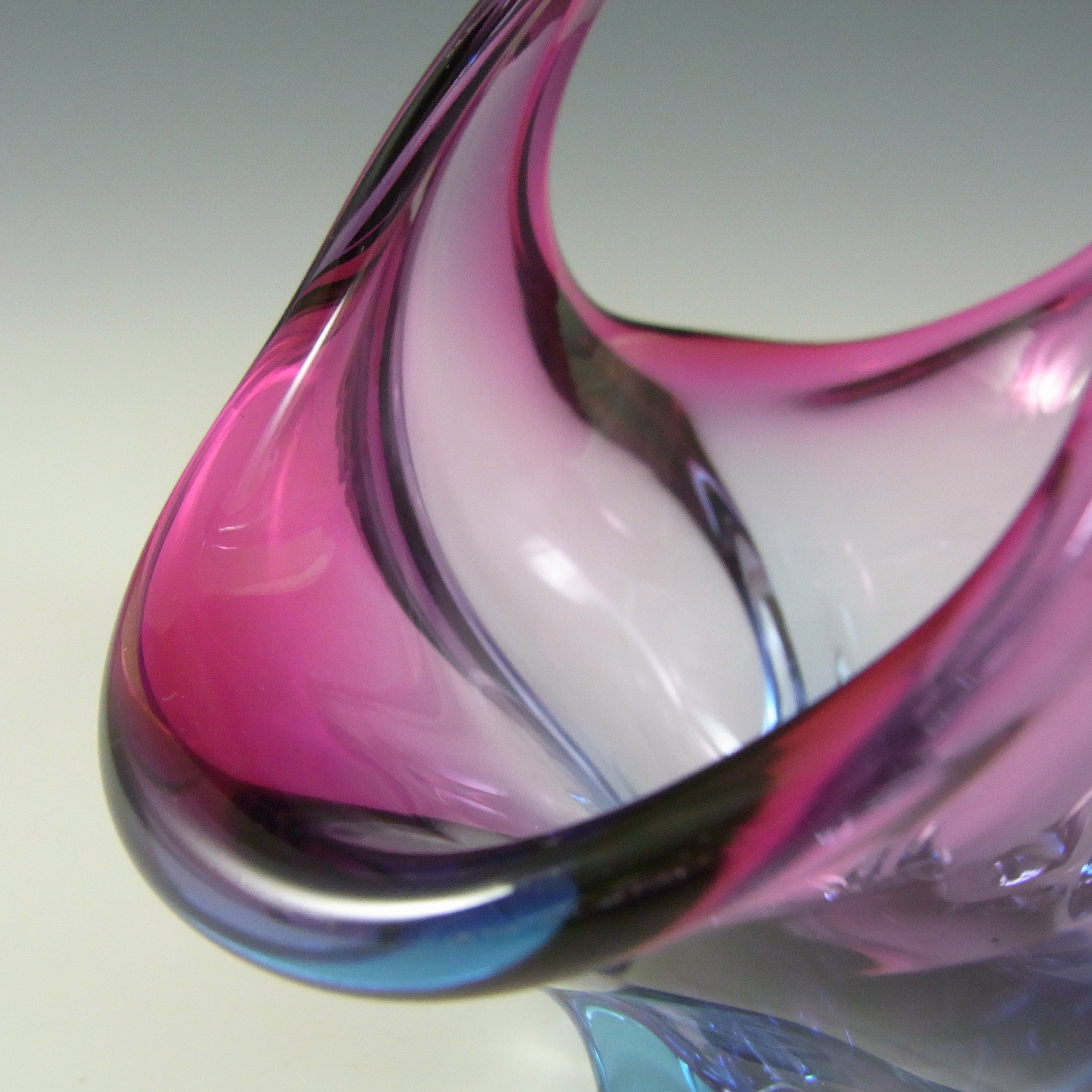 (image for) Cristallo Venezia CCC Murano Pink & Blue Sommerso Glass Bowl - Click Image to Close