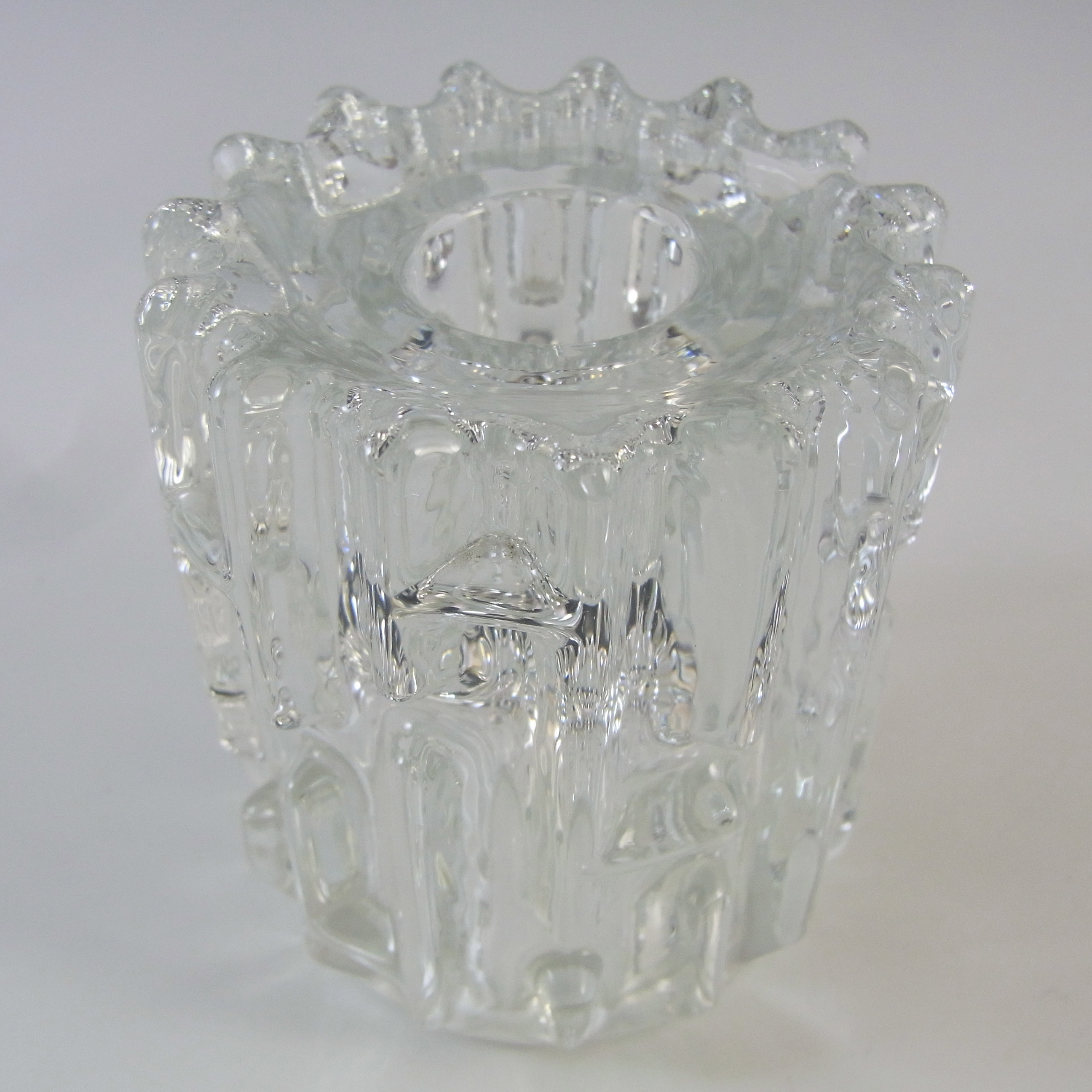 (image for) Sklo Union Rudolfova Hut Glass Candlesticks by Frantisek Vizner - Click Image to Close