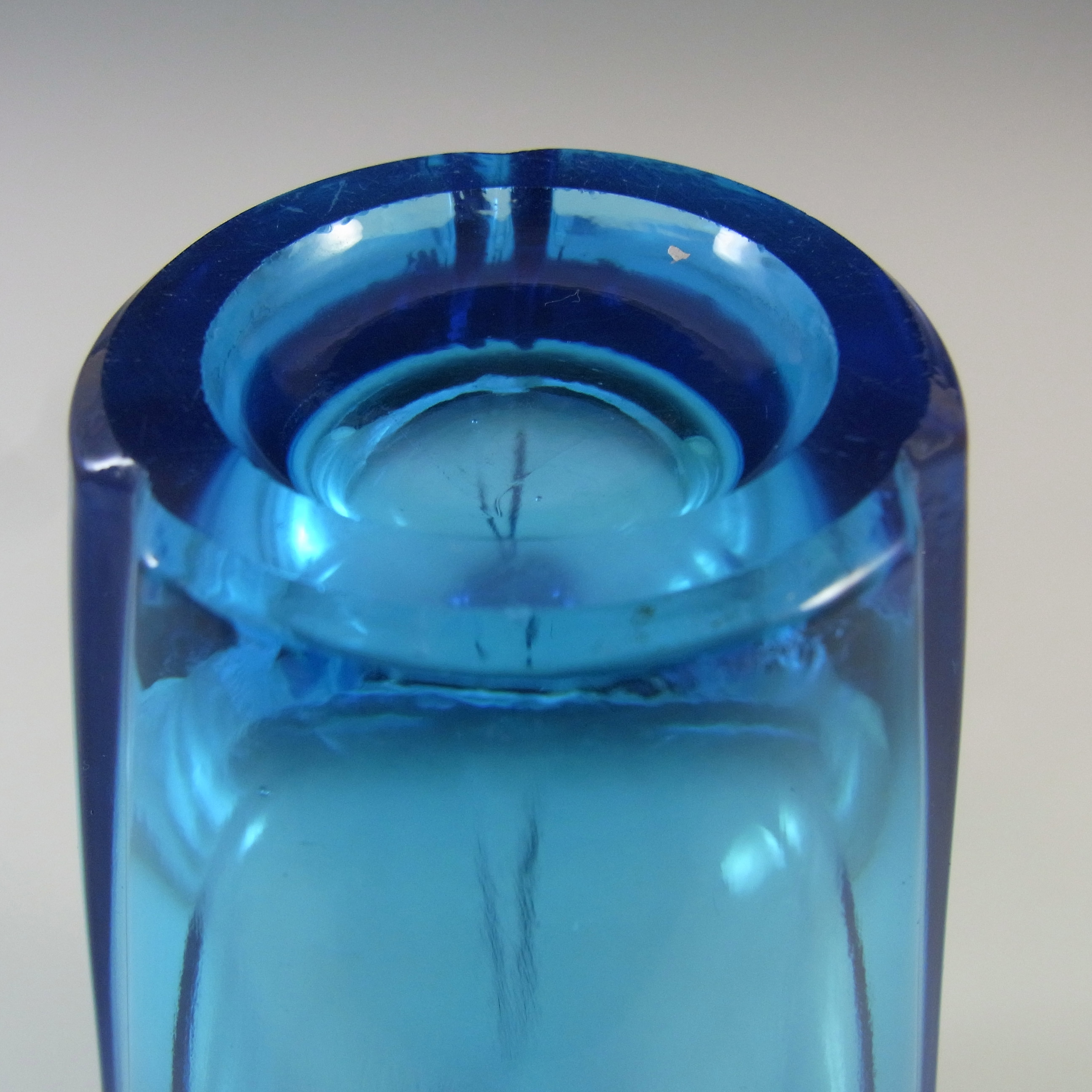 (image for) Sklo Union Rudolfova Blue Glass Vase by Václav Hanuš #12996 - Click Image to Close