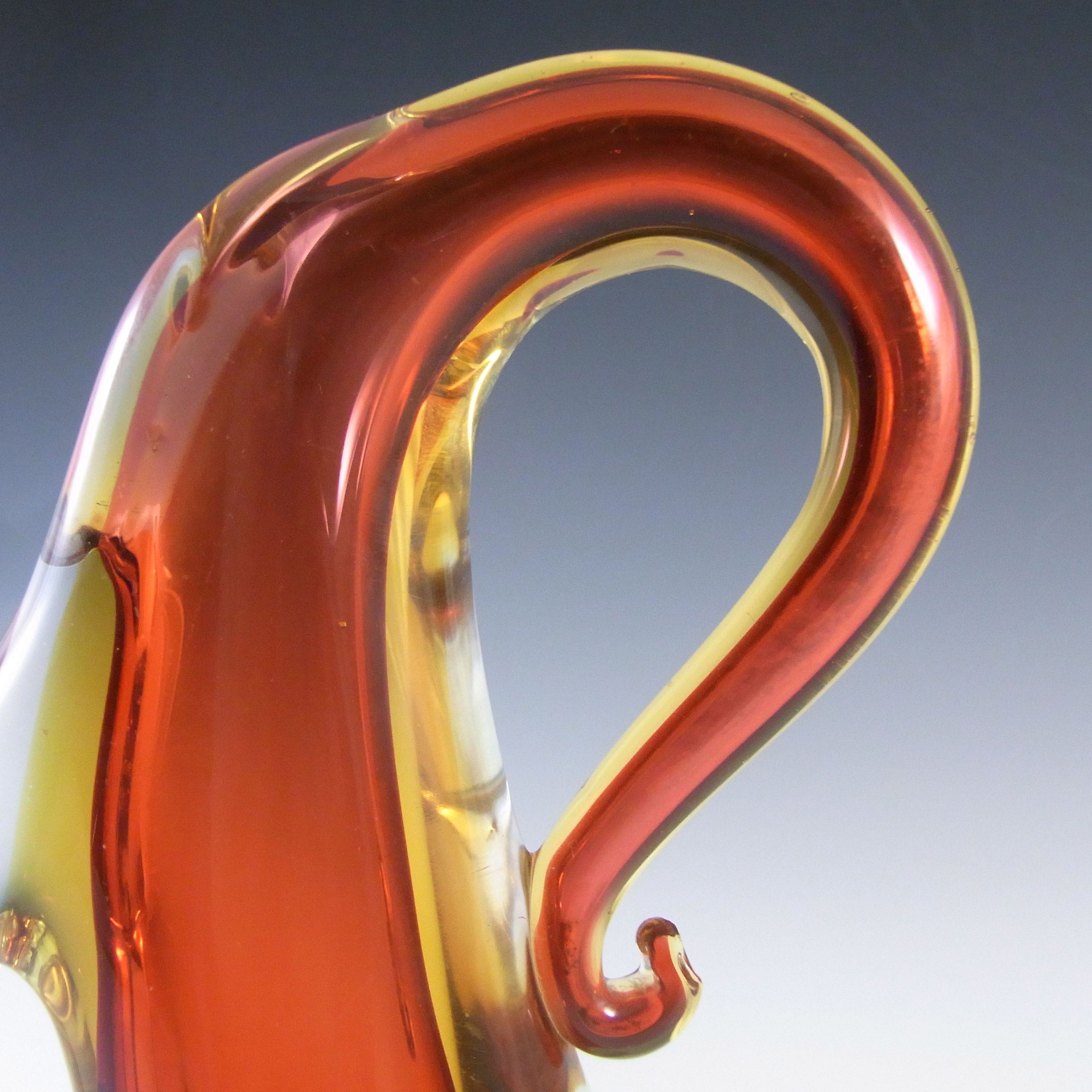(image for) Murano / Venetian Brown & Amber Sommerso Glass Vase - Click Image to Close